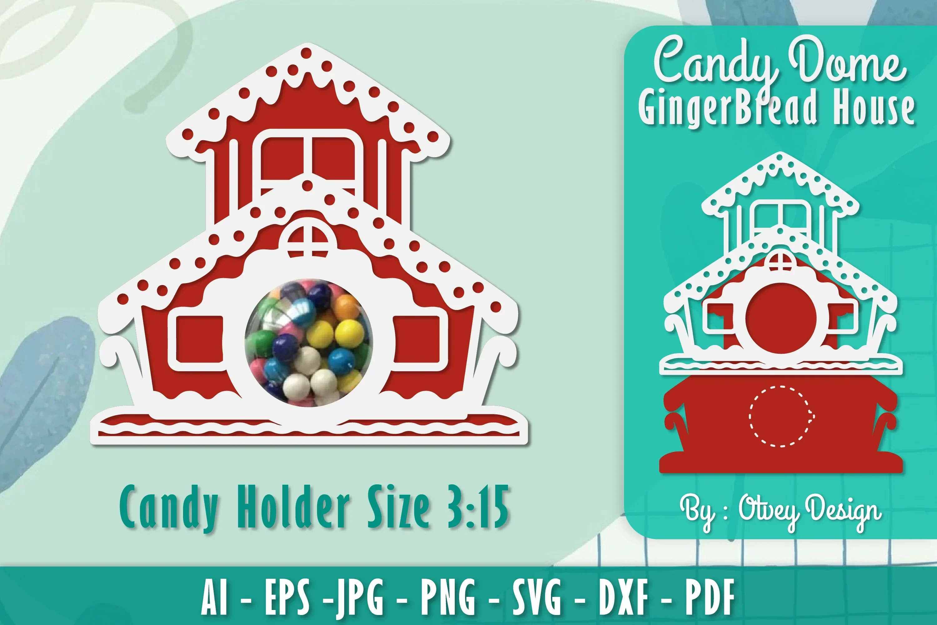 Gingerbread House Candy Holder SVG Bundle
