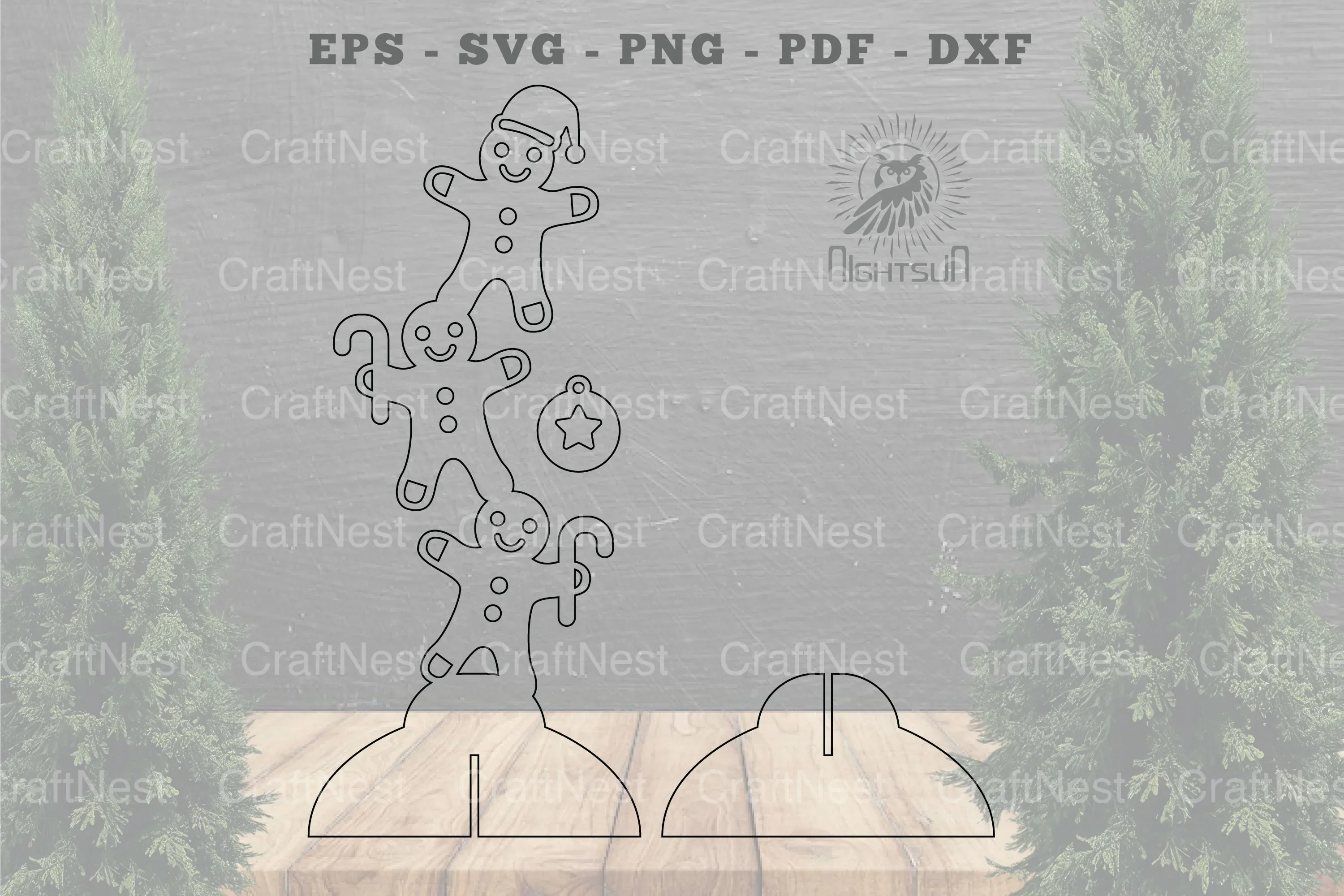 Gingerbread Laser Cut Home Decor Clipart Bundle - Image 2