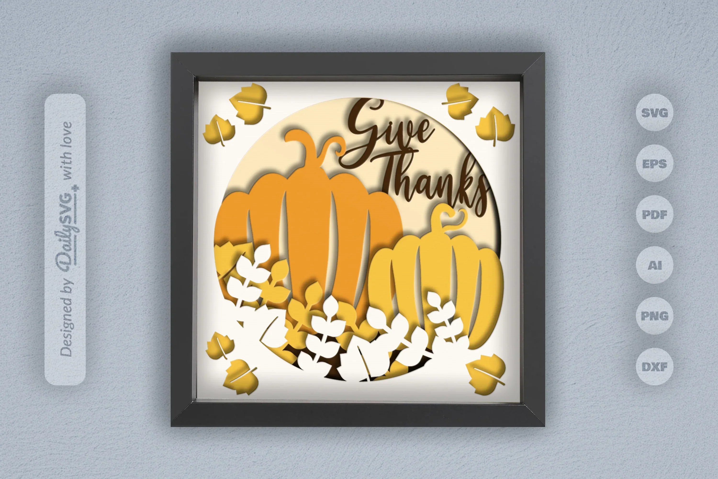 Give Thanks 3D Papercut SVG Bundle