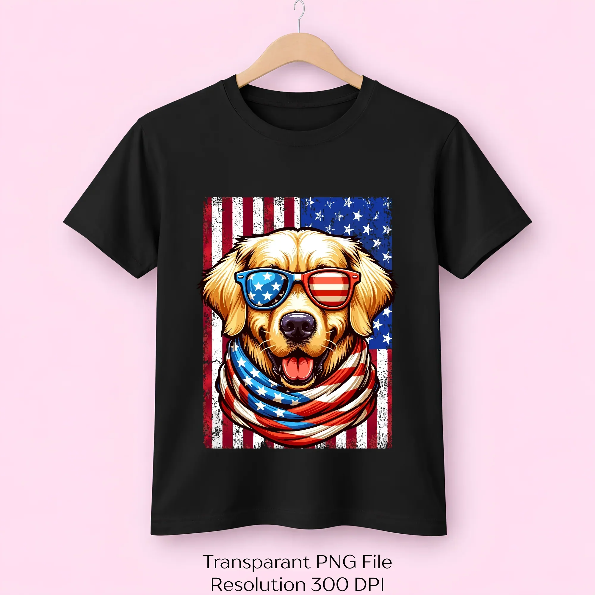 Golden Retriever 4th of July Vector Clipart Bundle