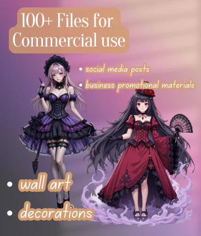 Gothic Lolita SVG Bundle - Image 4