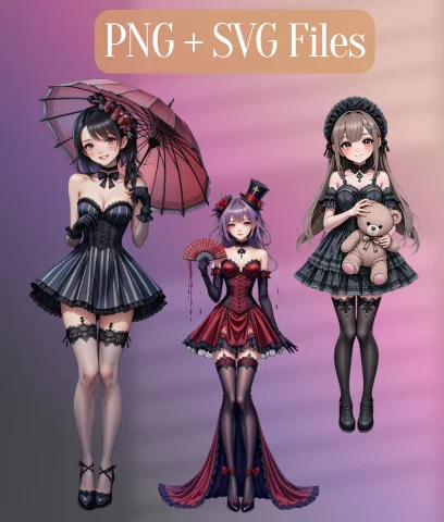 Gothic Lolita SVG Bundle - Image 9
