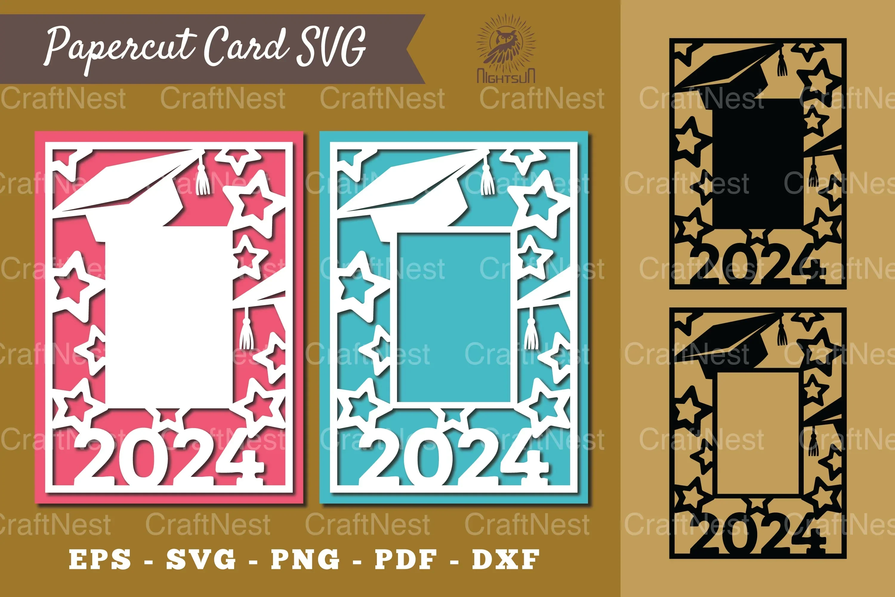 Graduation Papercut Card SVG Bundle
