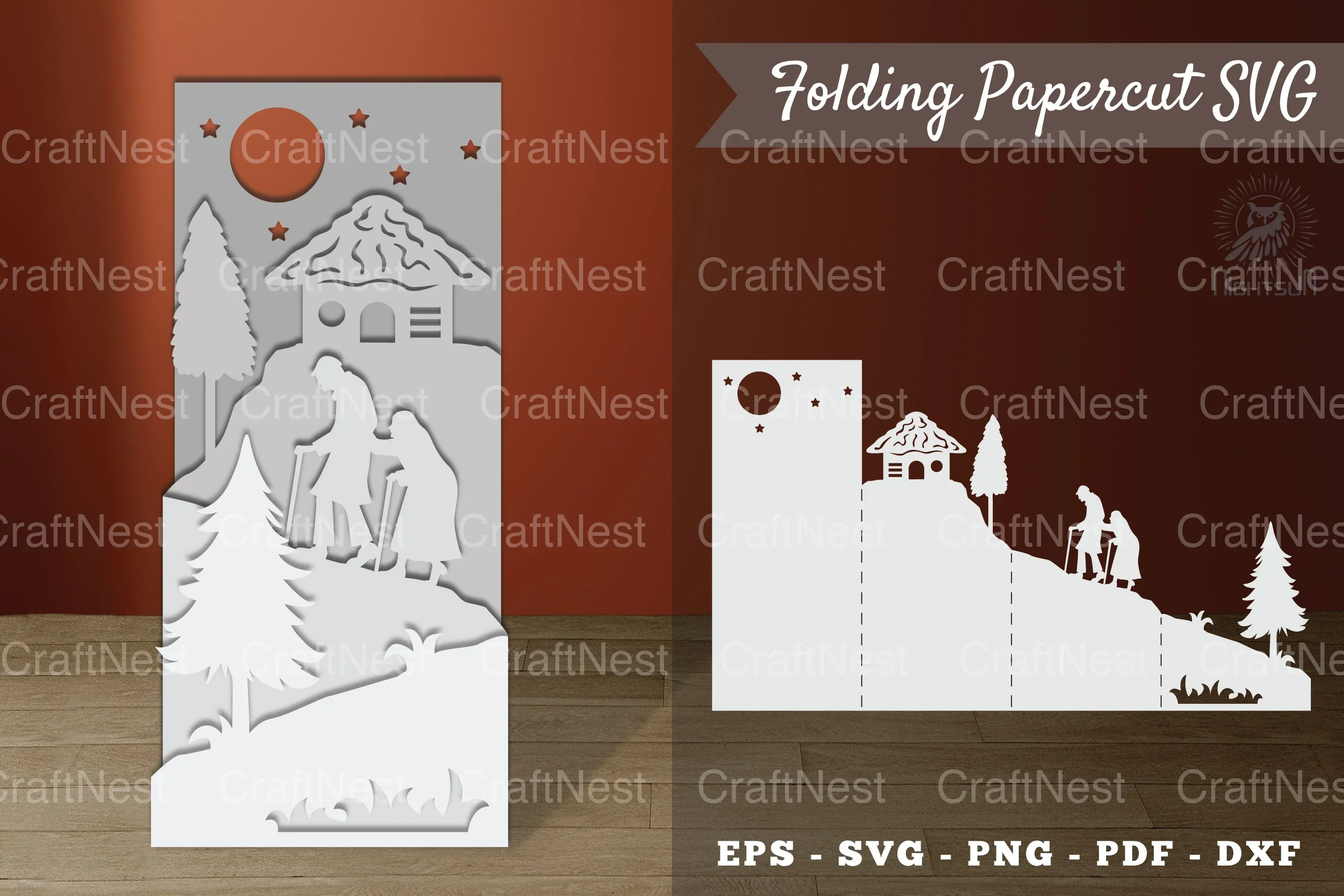 Grandparents Couple Papercut SVG Bundle