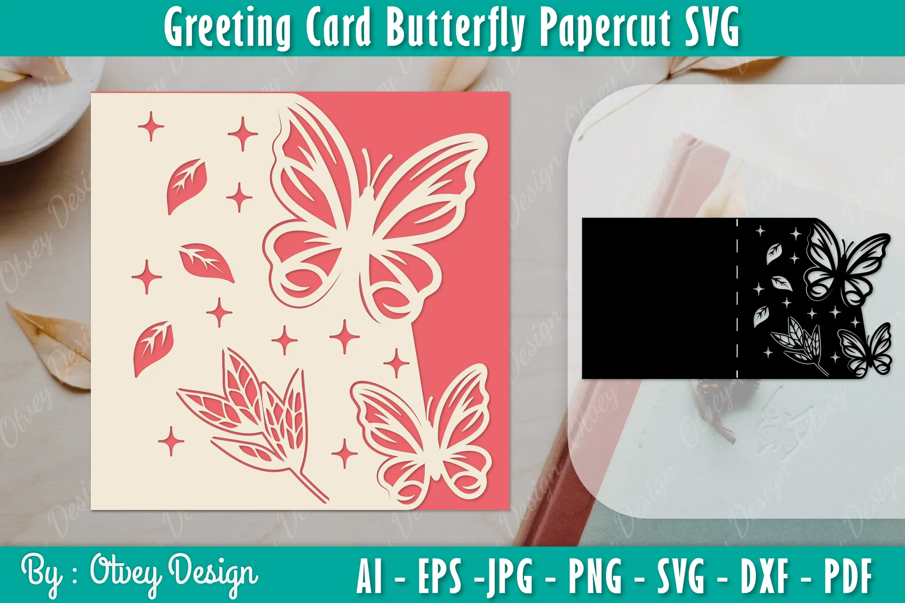 Greeting Card Butterfly Papercut SVG Bundle