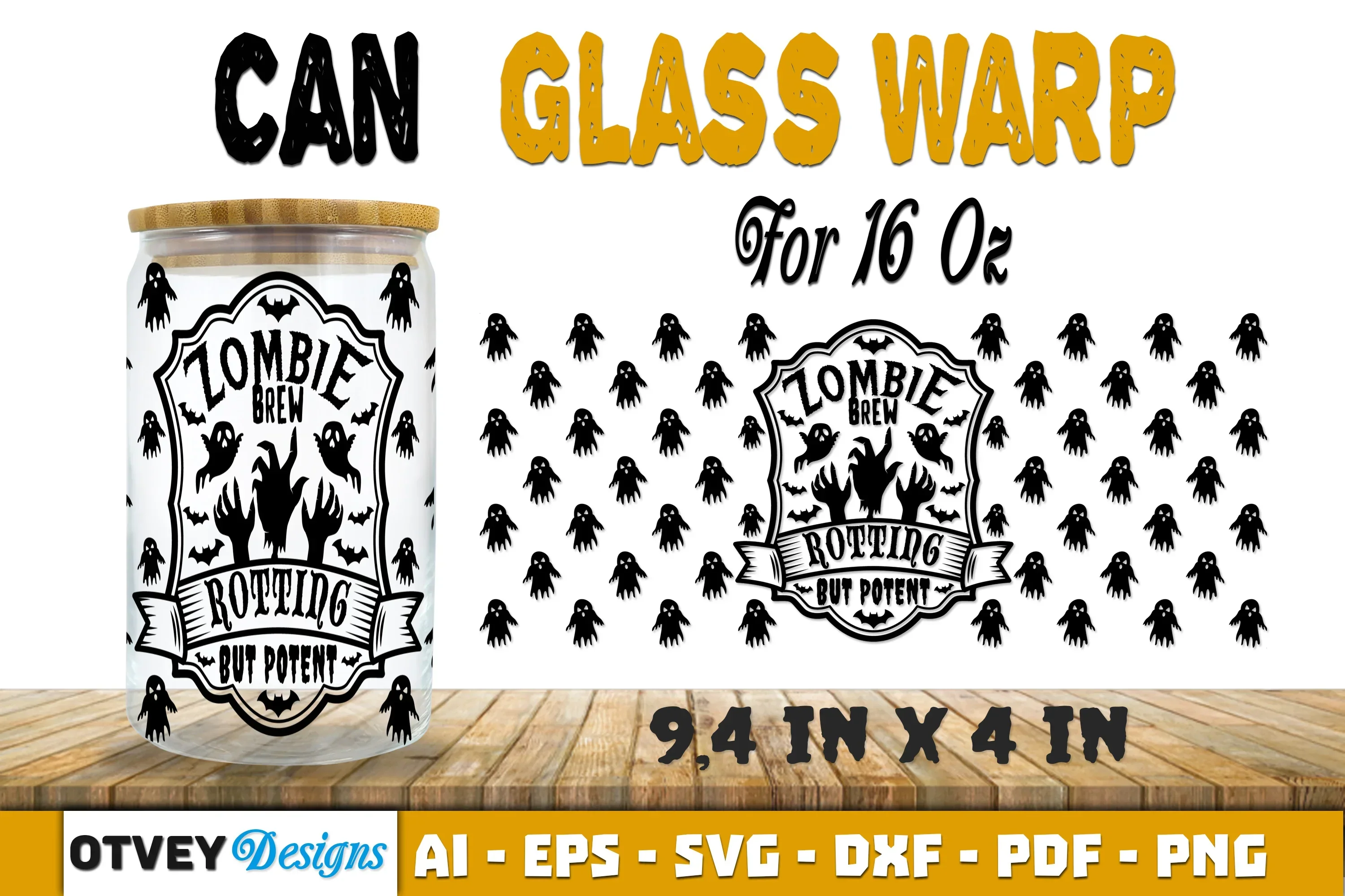 Halloween 16 oz Can Glass Wrap SVG Bundle