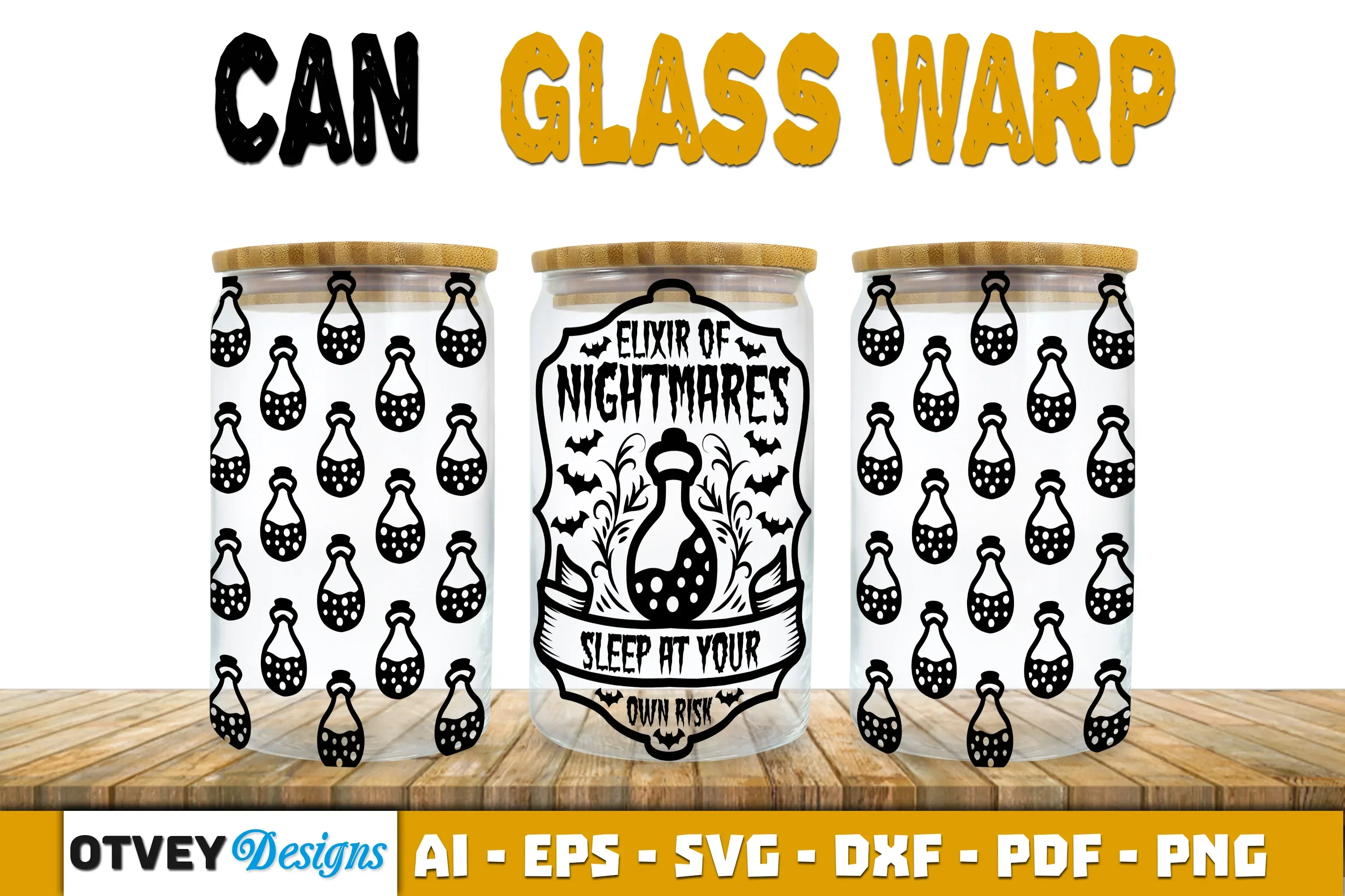 Halloween 16 oz Can Glass Wrap SVG Bundle171 - Image 2