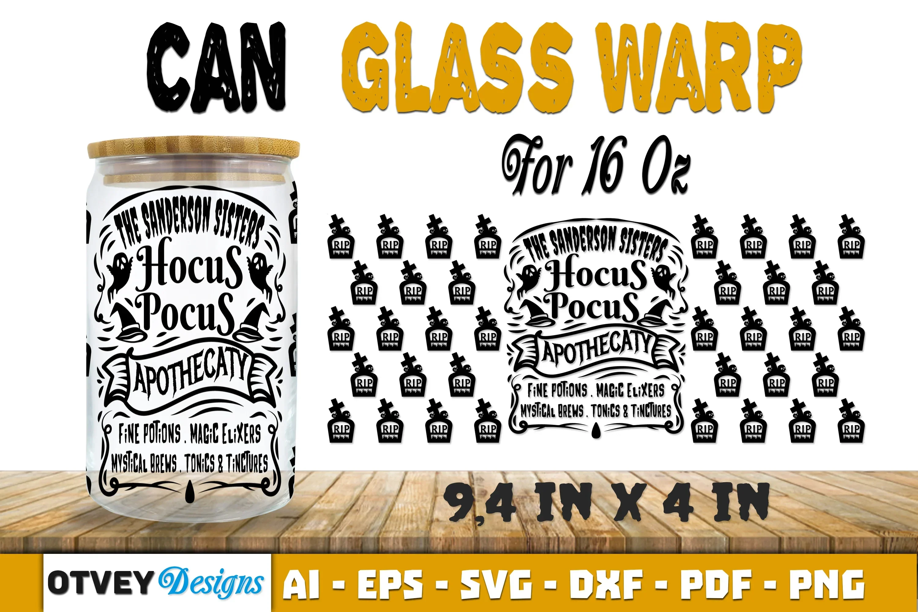 Halloween 16 oz Can Glass Wrap SVG Bundle55