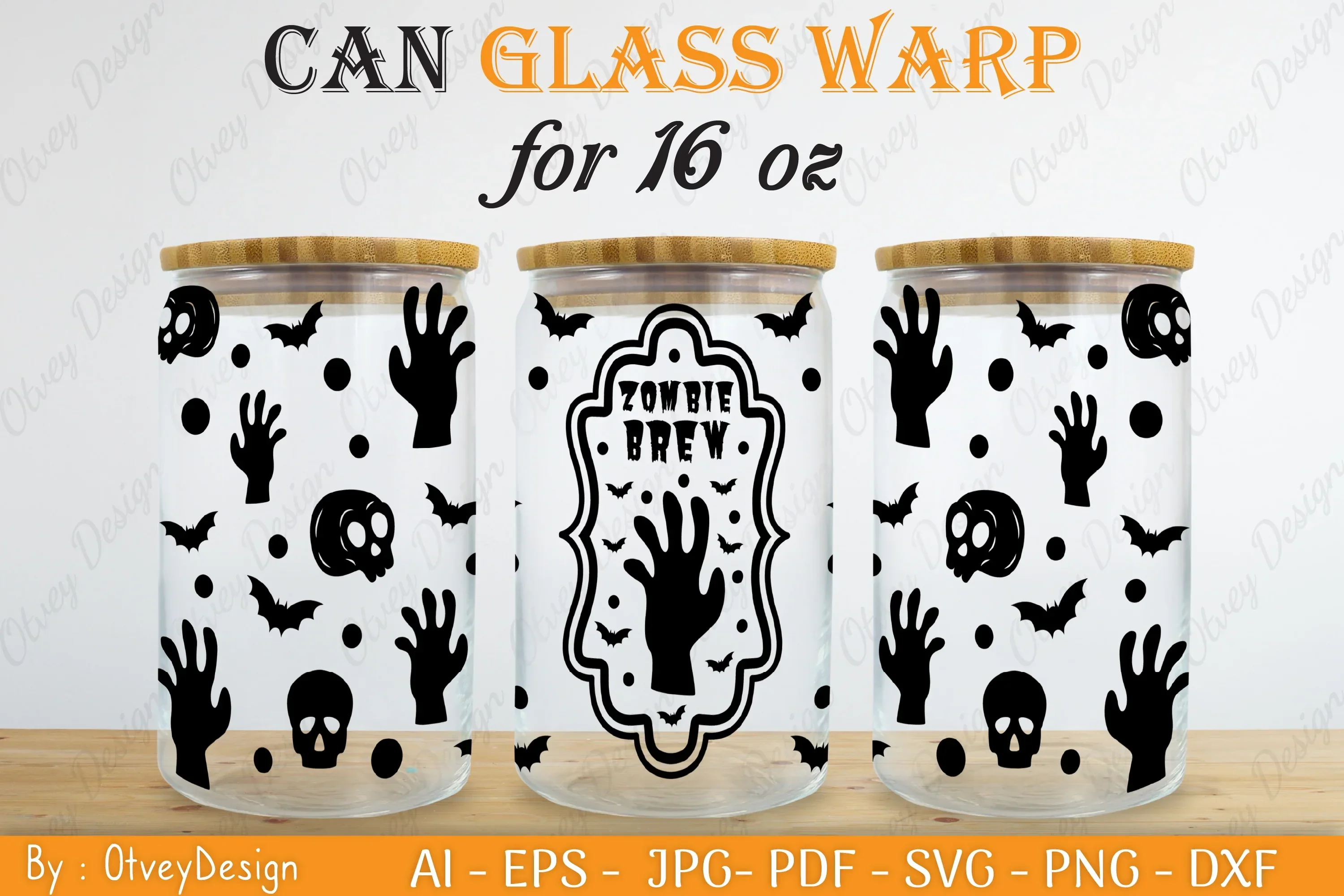 Halloween Can Glass Wrap SVG Bundle - Image 2