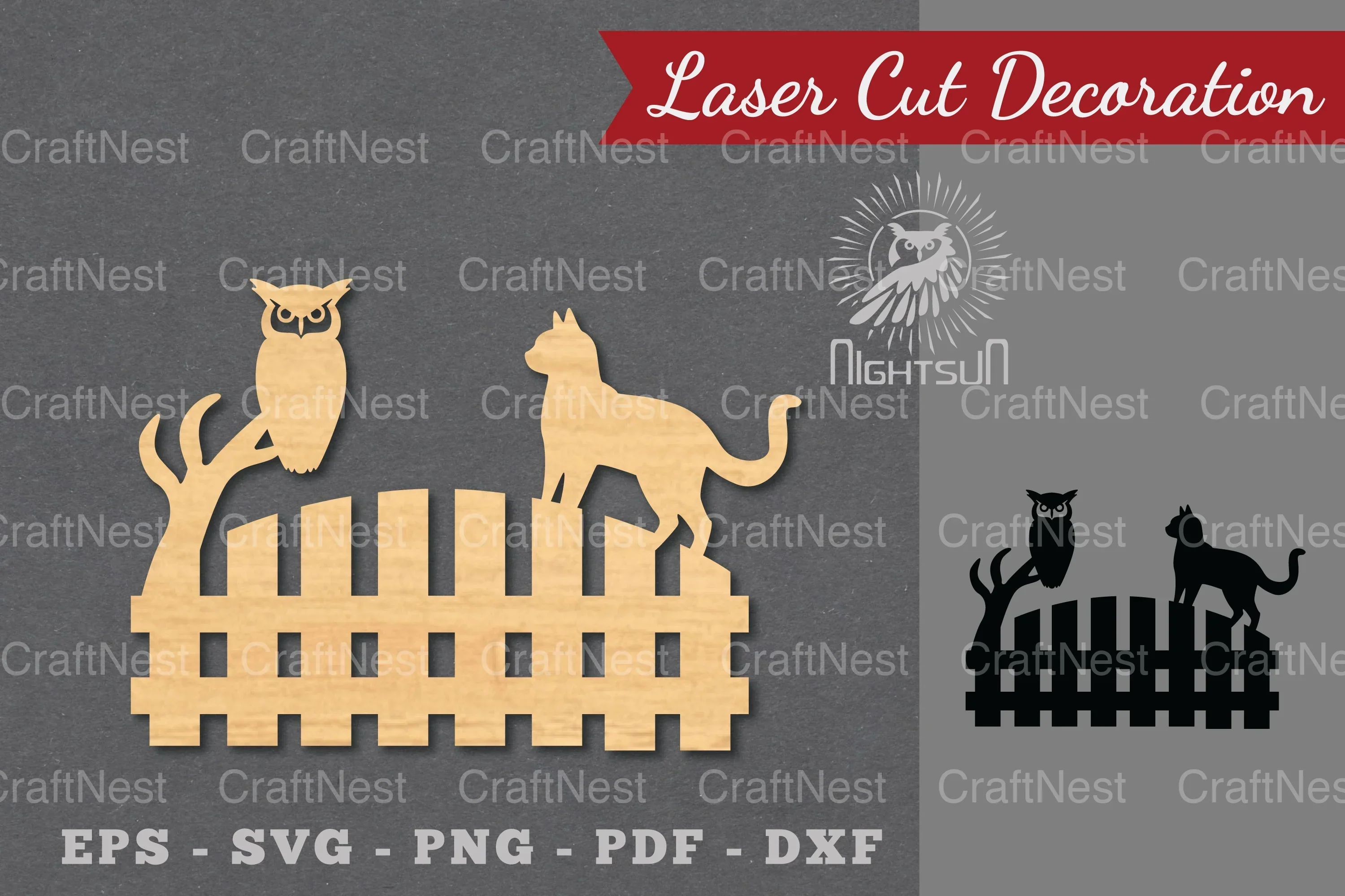 Halloween Cat Laser Cut Decoration Clipart Bundle