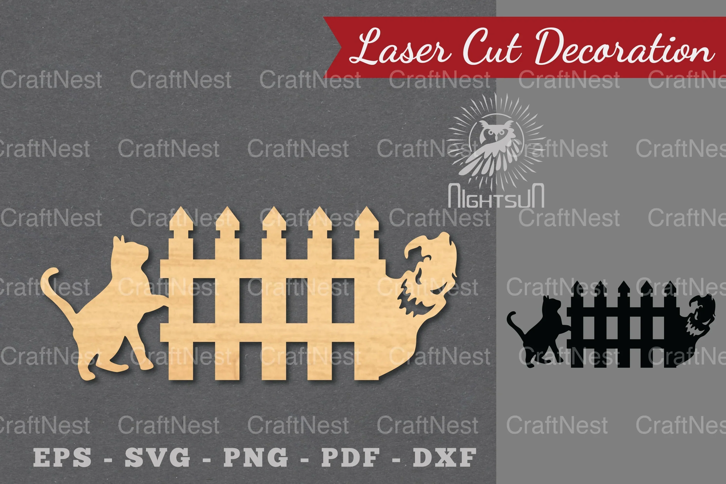 Halloween Cat Laser Cut Decoration SVG Bundle