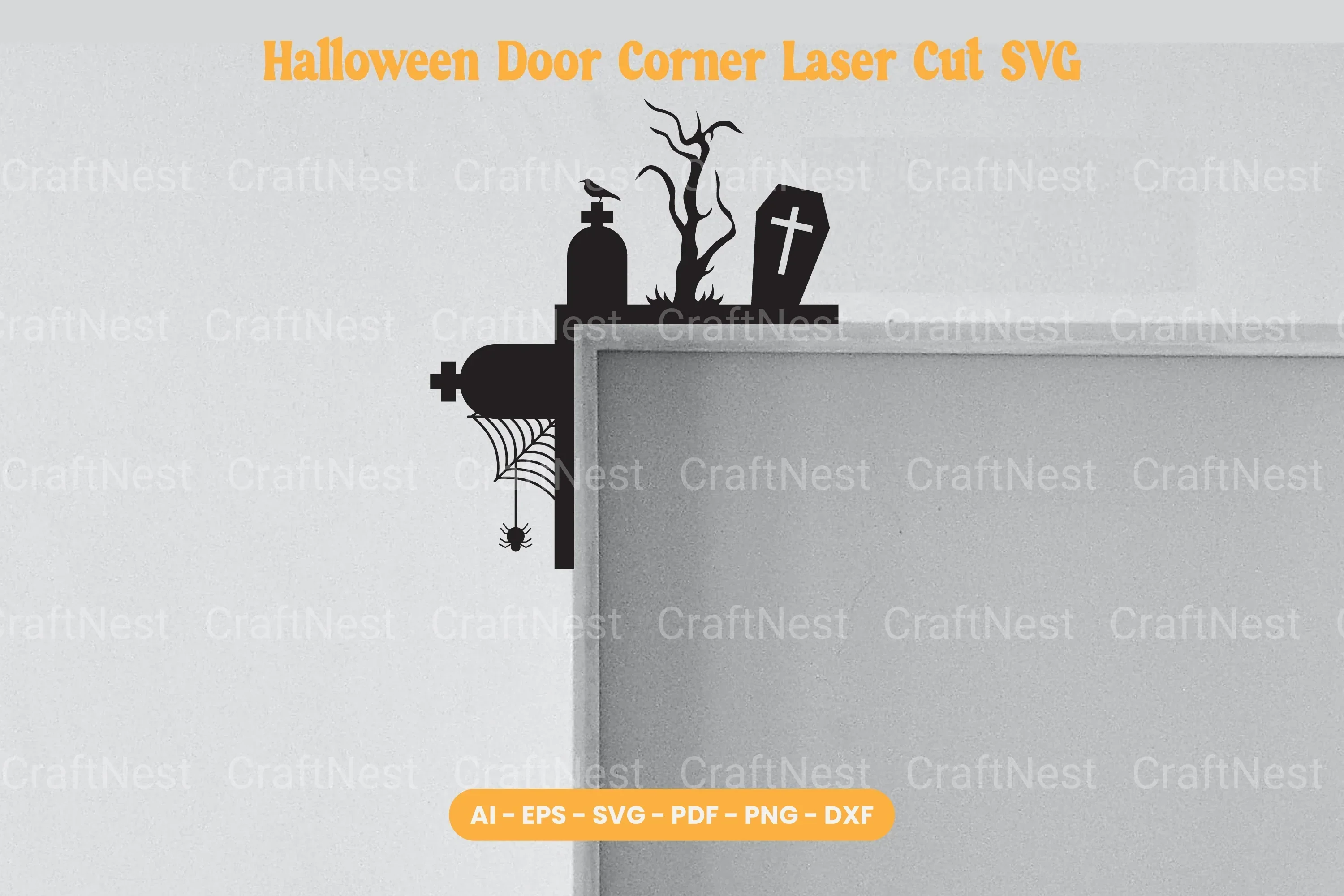 Halloween Door Corner Laser Cut SVG Bundle