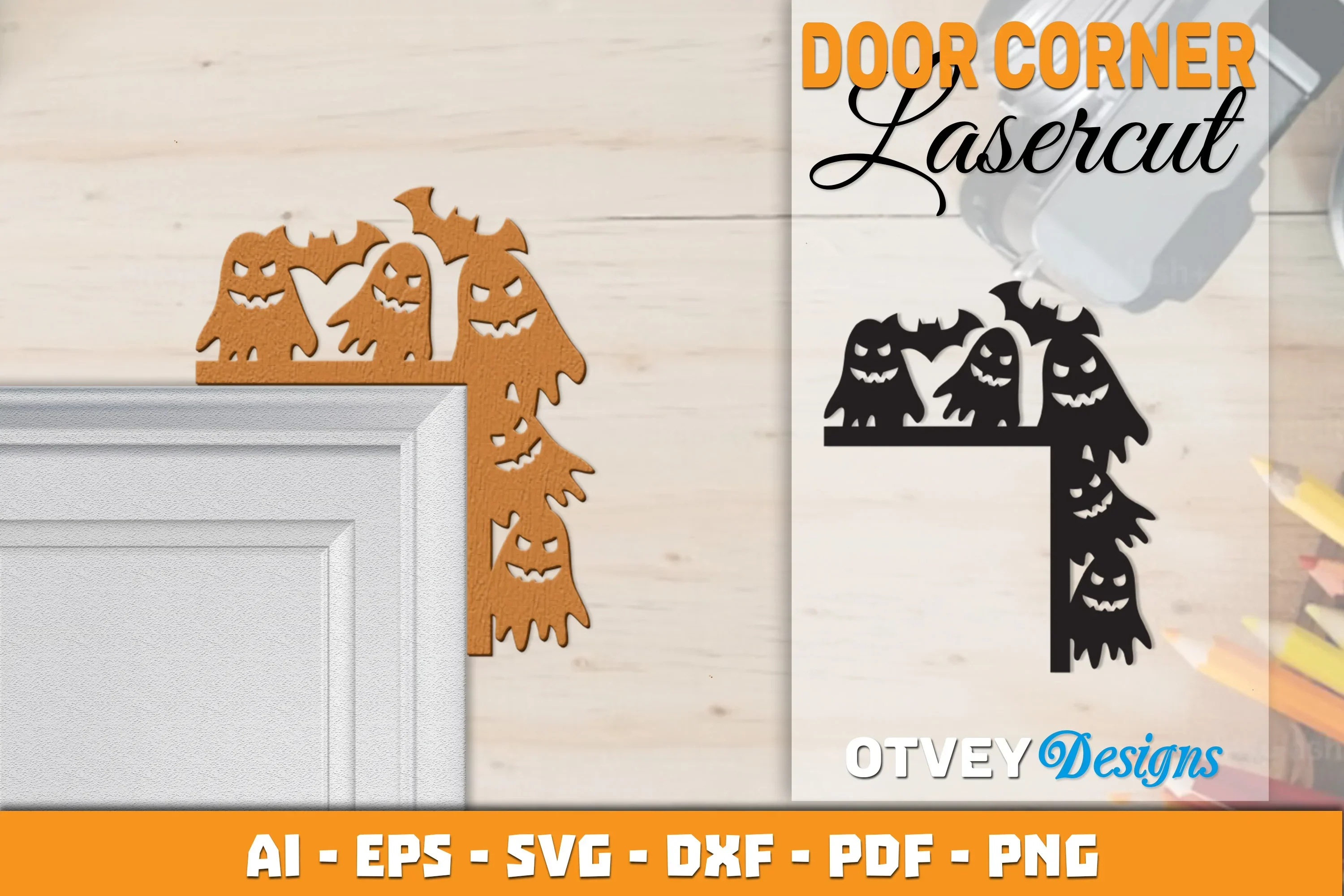 Halloween Door Corner Lasercut SVG Bundle