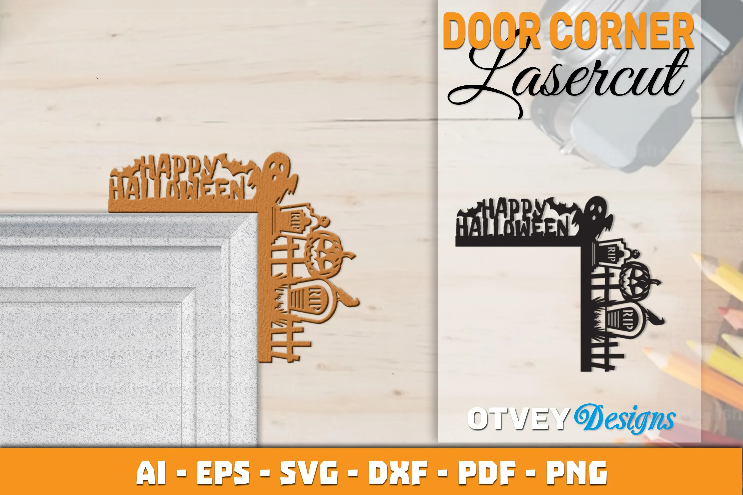 Halloween Door Corner Lasercut SVG Bundle