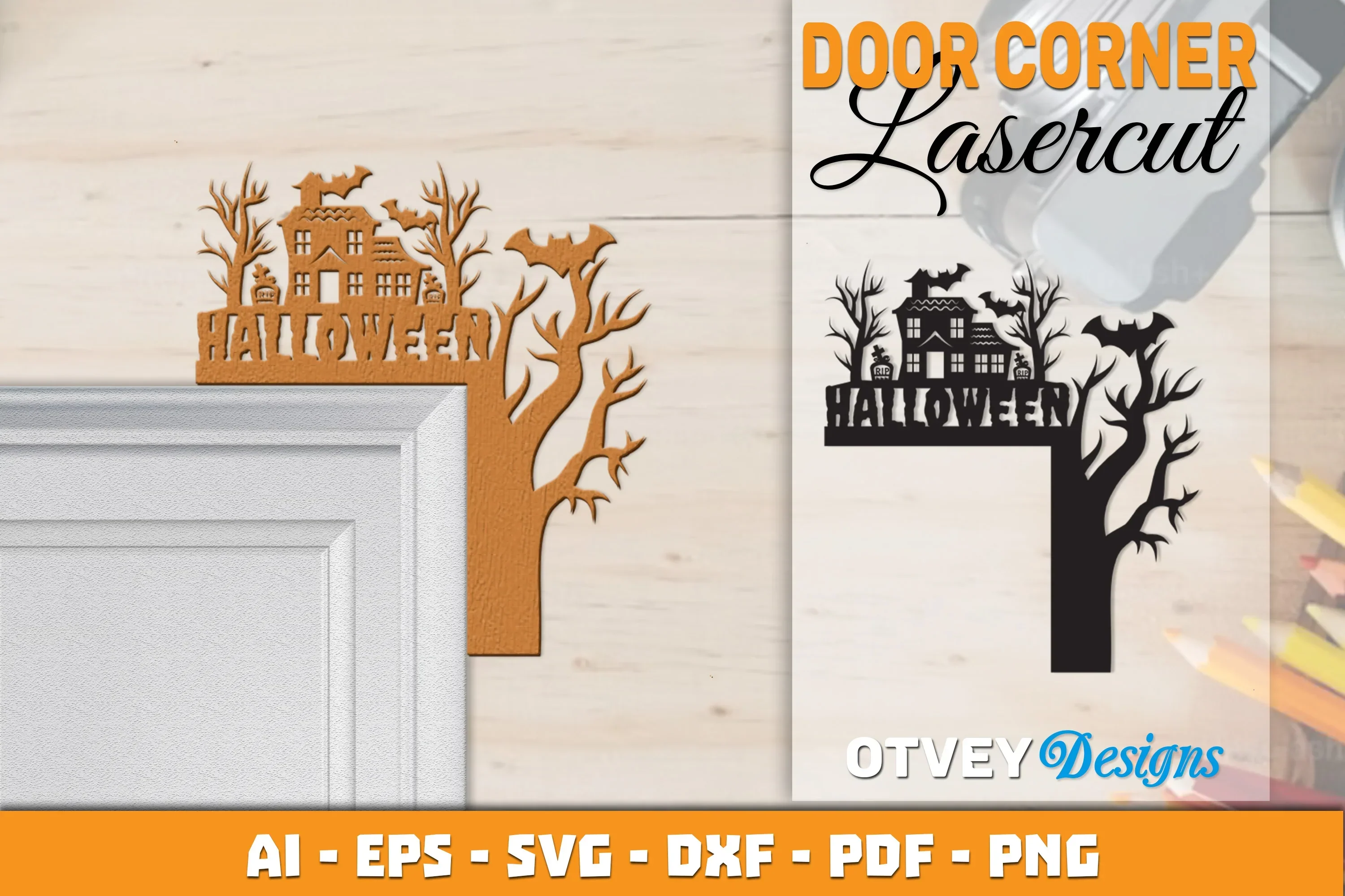 Halloween Door Corner Lasercut SVG Bundle