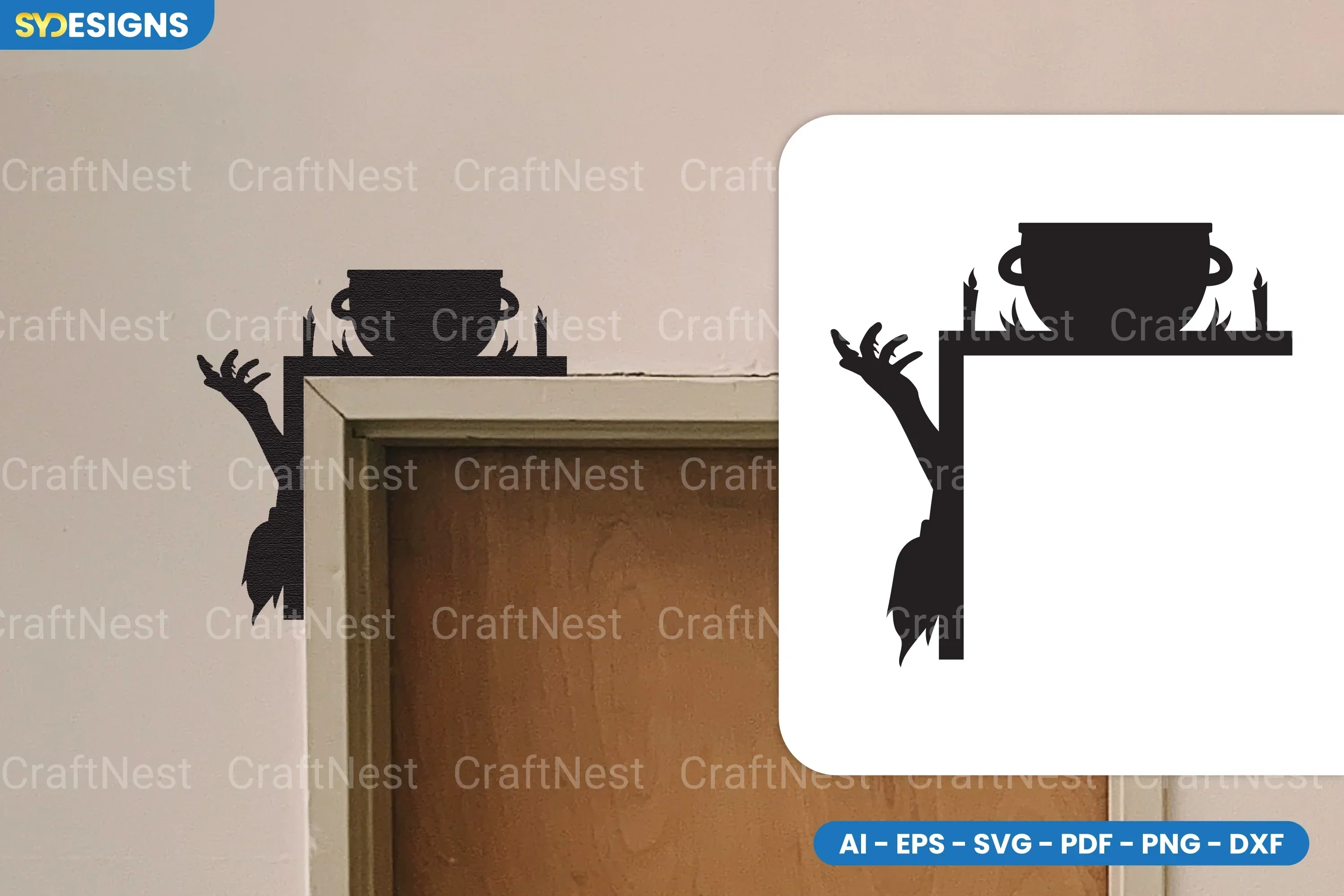 Halloween Door Corner Lasercut SVG Bundle