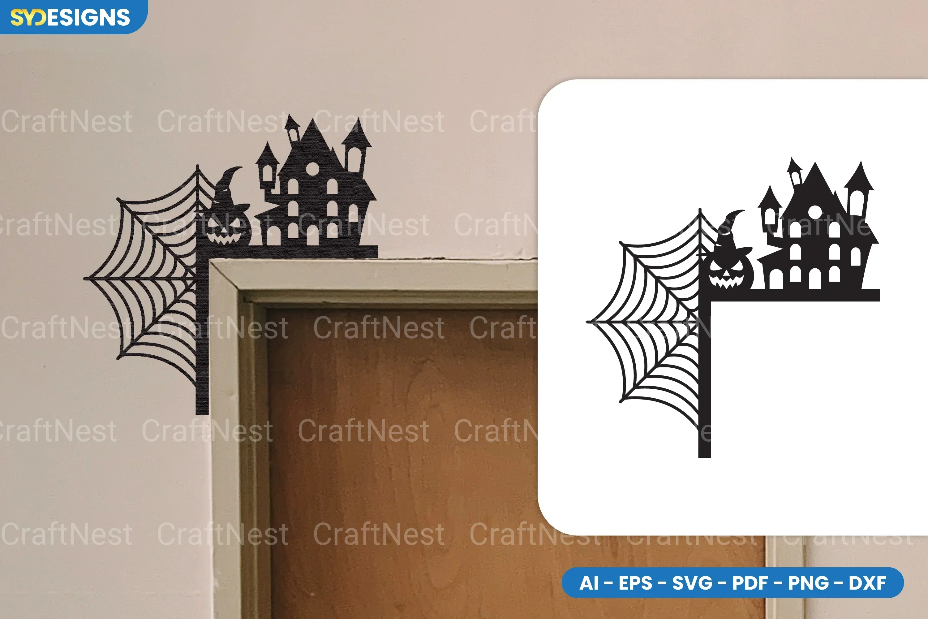 Halloween Door Corner Lasercut SVG Bundle