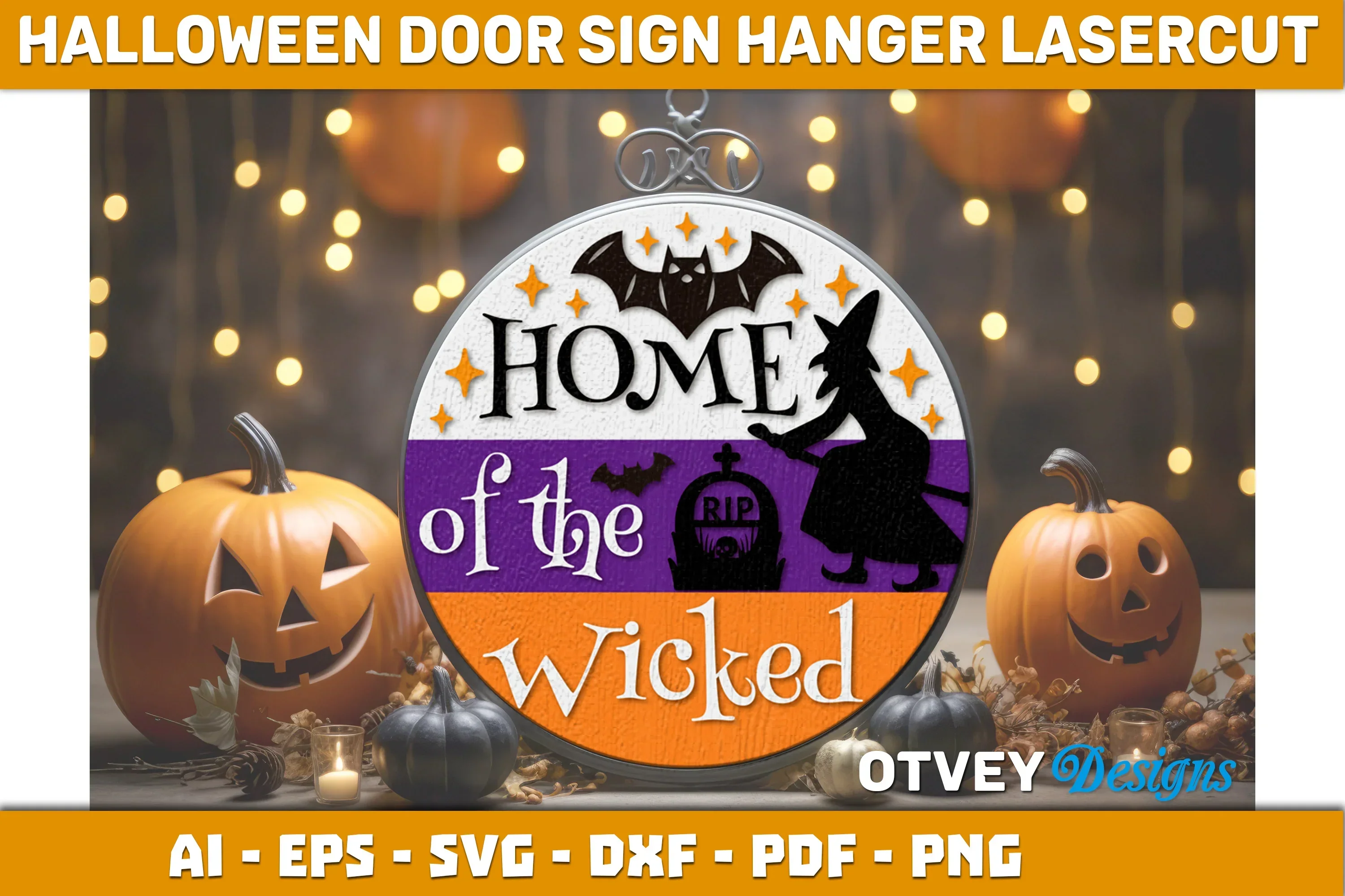 Halloween Door Hanger Sign SVG Bundle