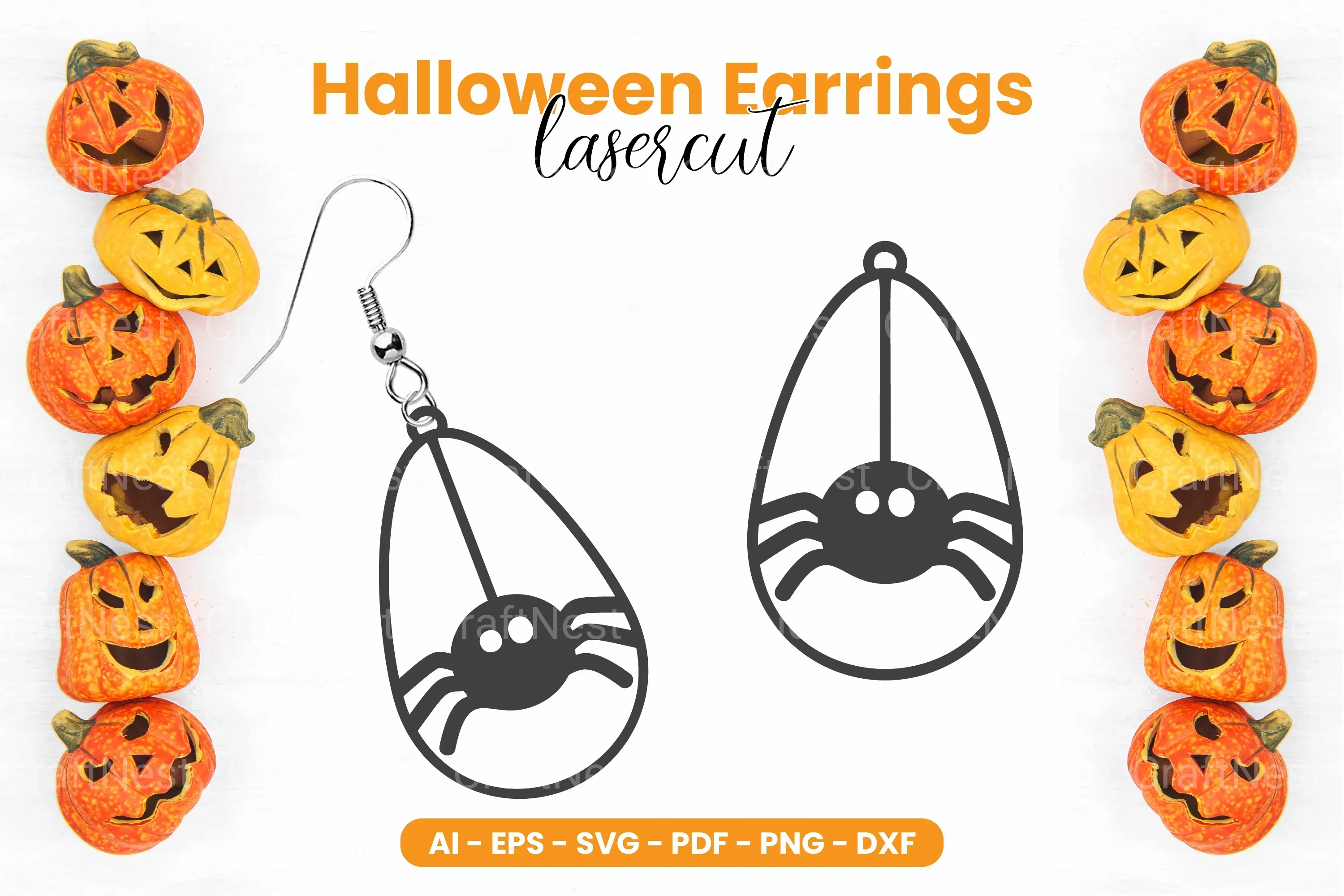 Halloween Earring Laser Cut SVG Bundle Clipart