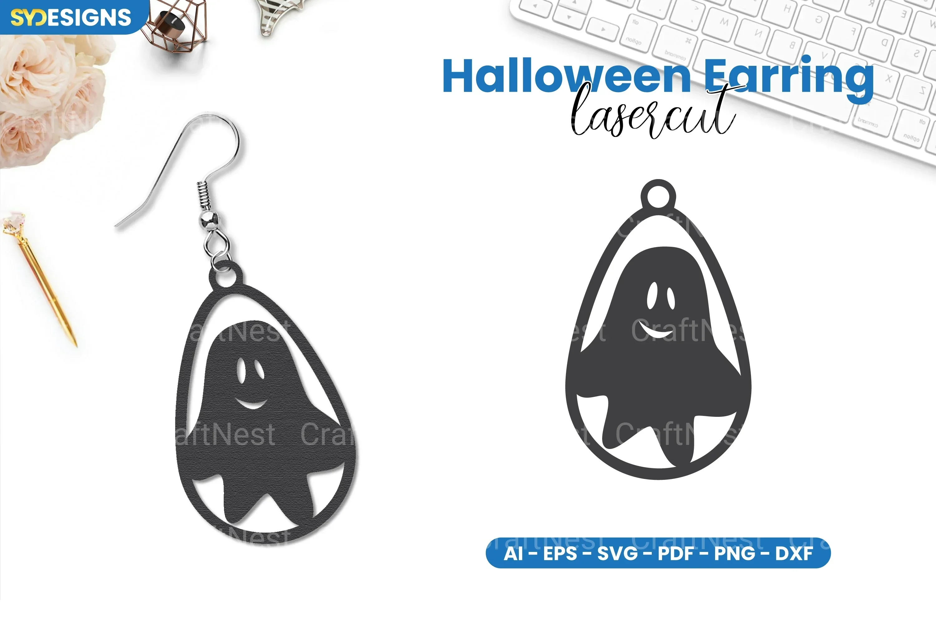 Halloween Earring Lasercut SVG Bundle