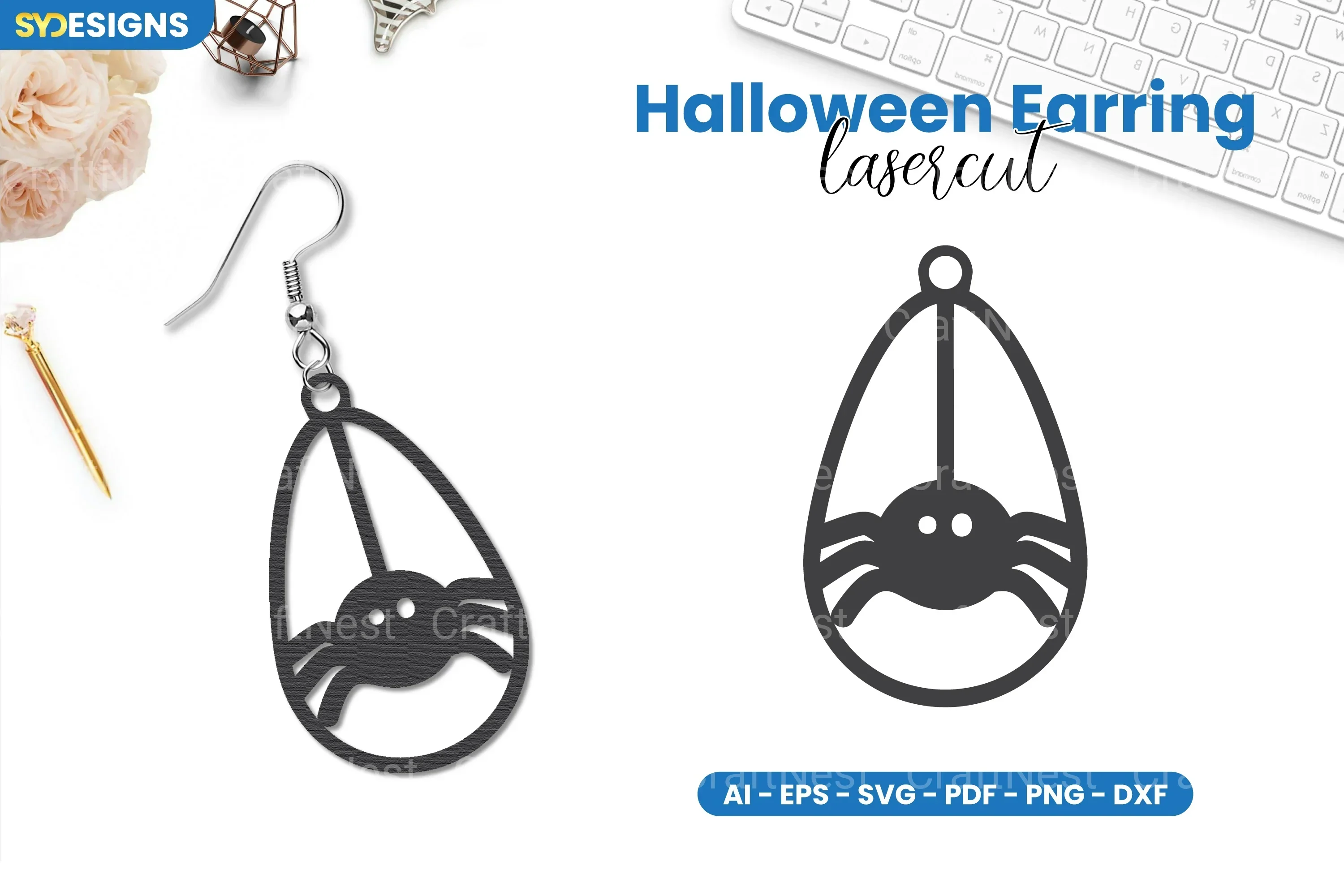 Halloween Earring Lasercut SVG Bundle