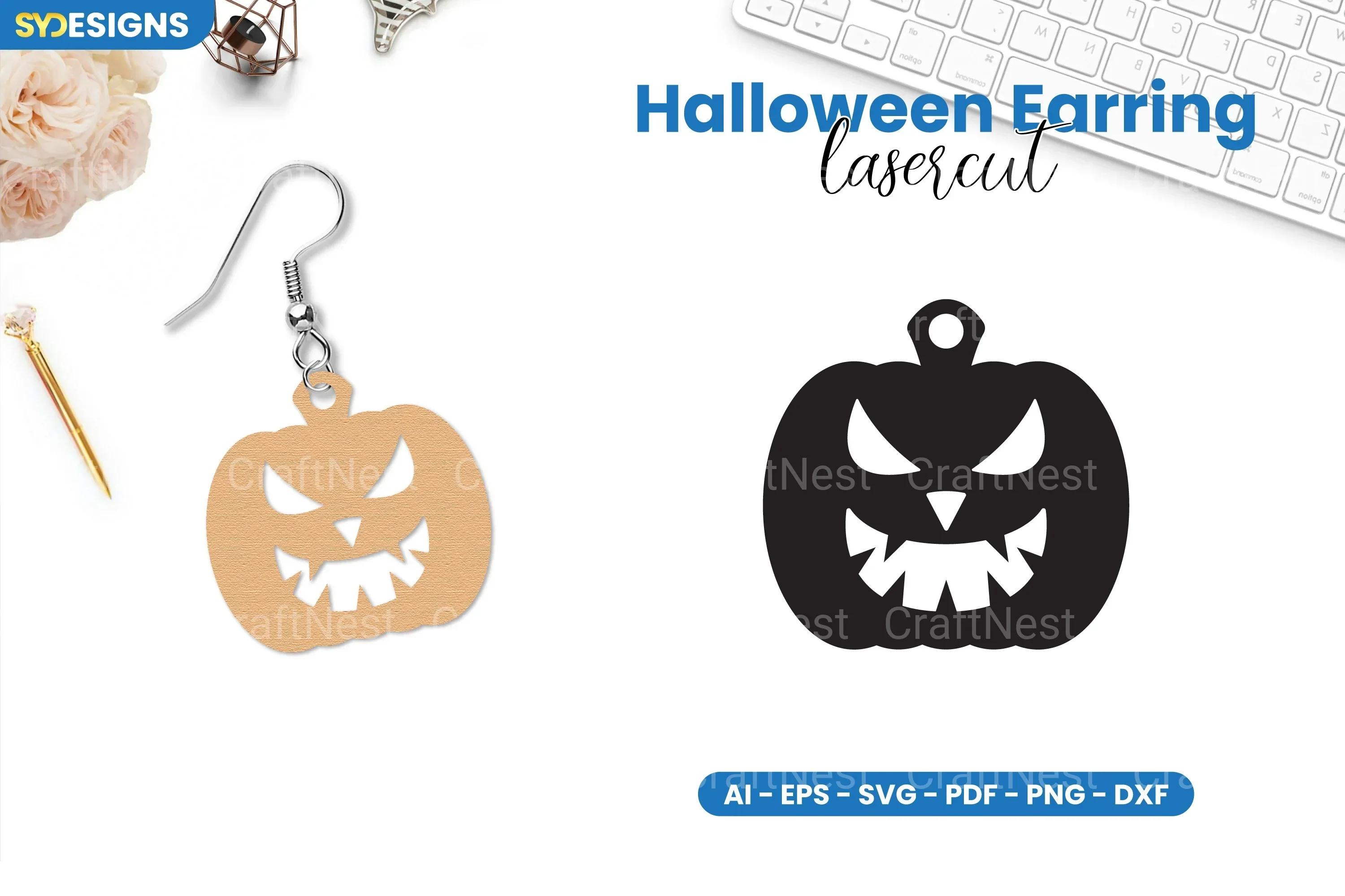 Halloween Earring Lasercut SVG Bundle