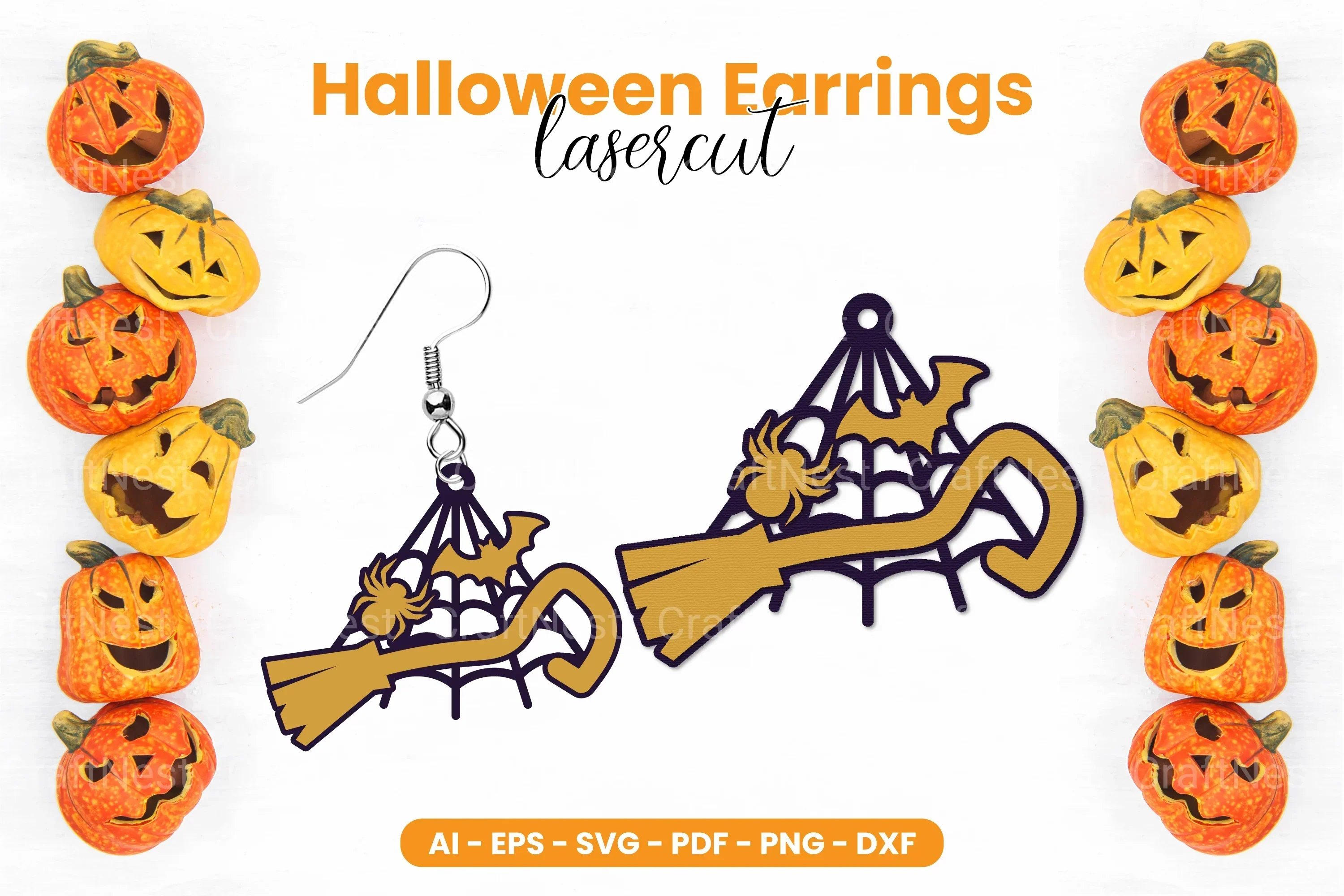 Halloween Earrings Lasercut SVG Bundle