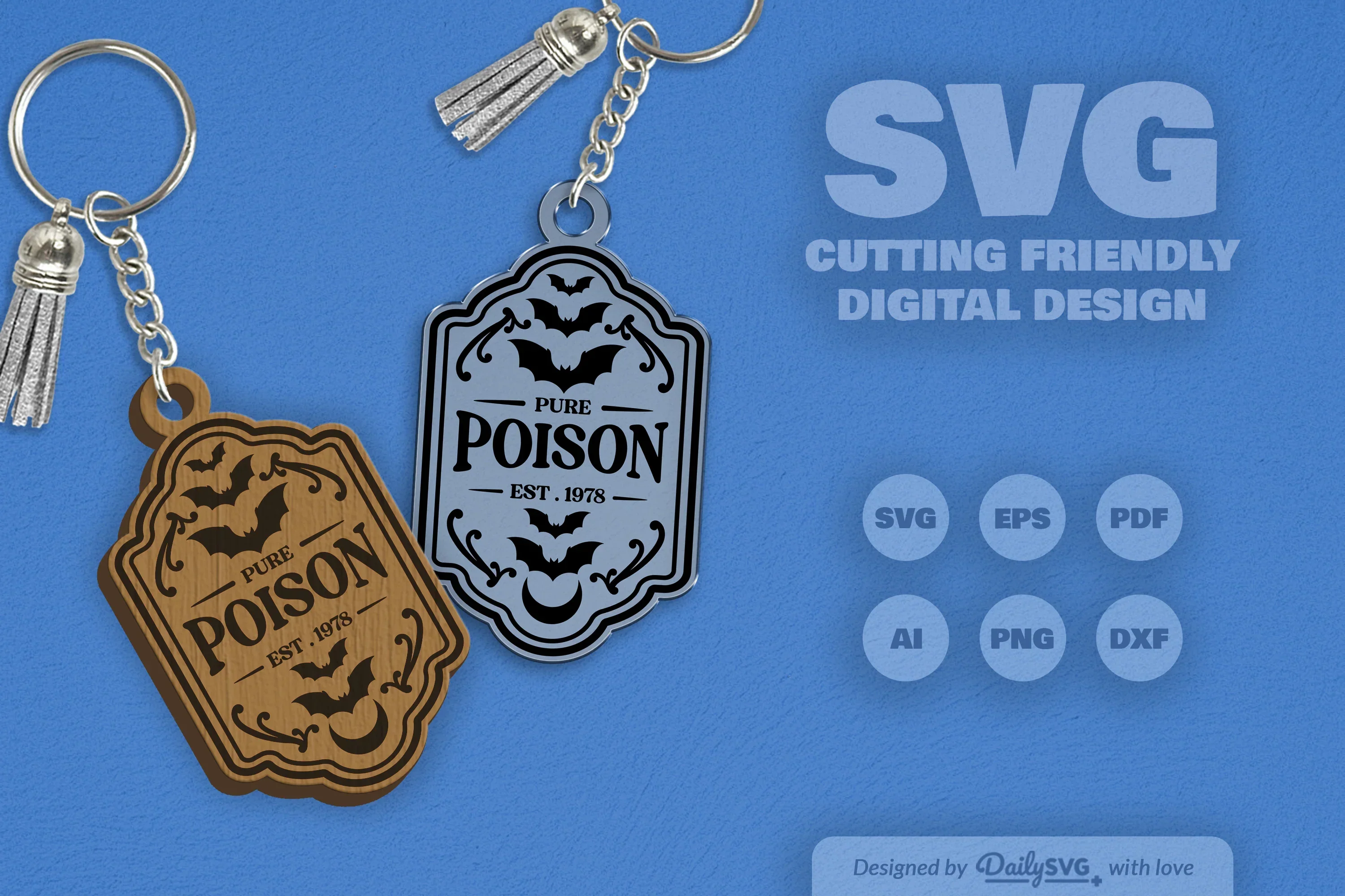 Halloween Engraving Keychain Clipart SVG Bundle - Image 5