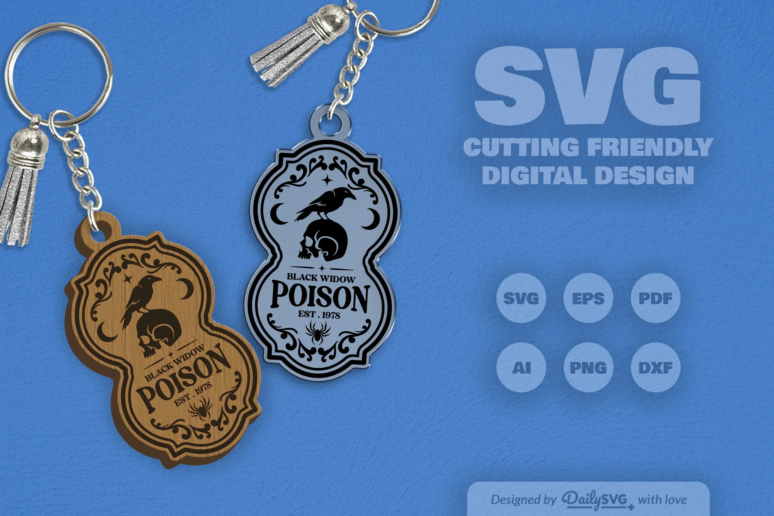 Halloween Engraving Keychain Clipart SVG Bundle - Image 7