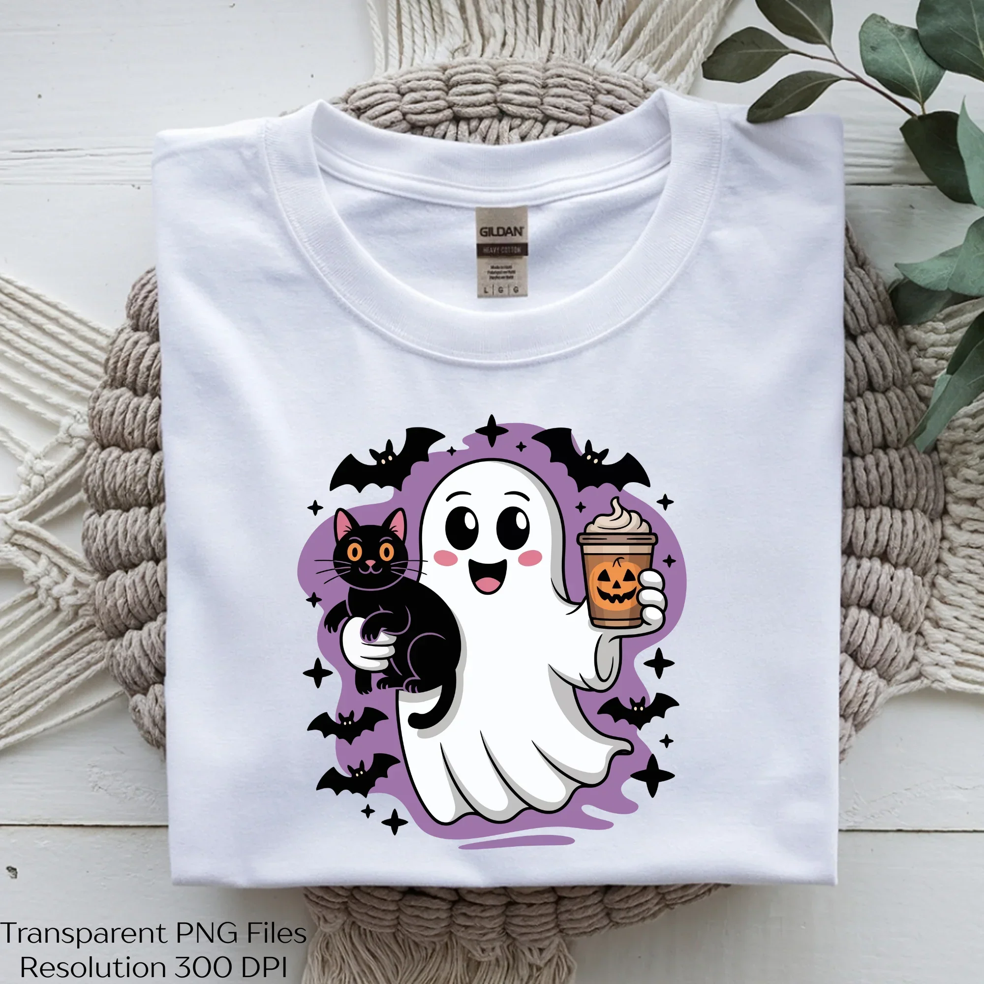 Halloween Ghost and Black Cat SVG Bundle