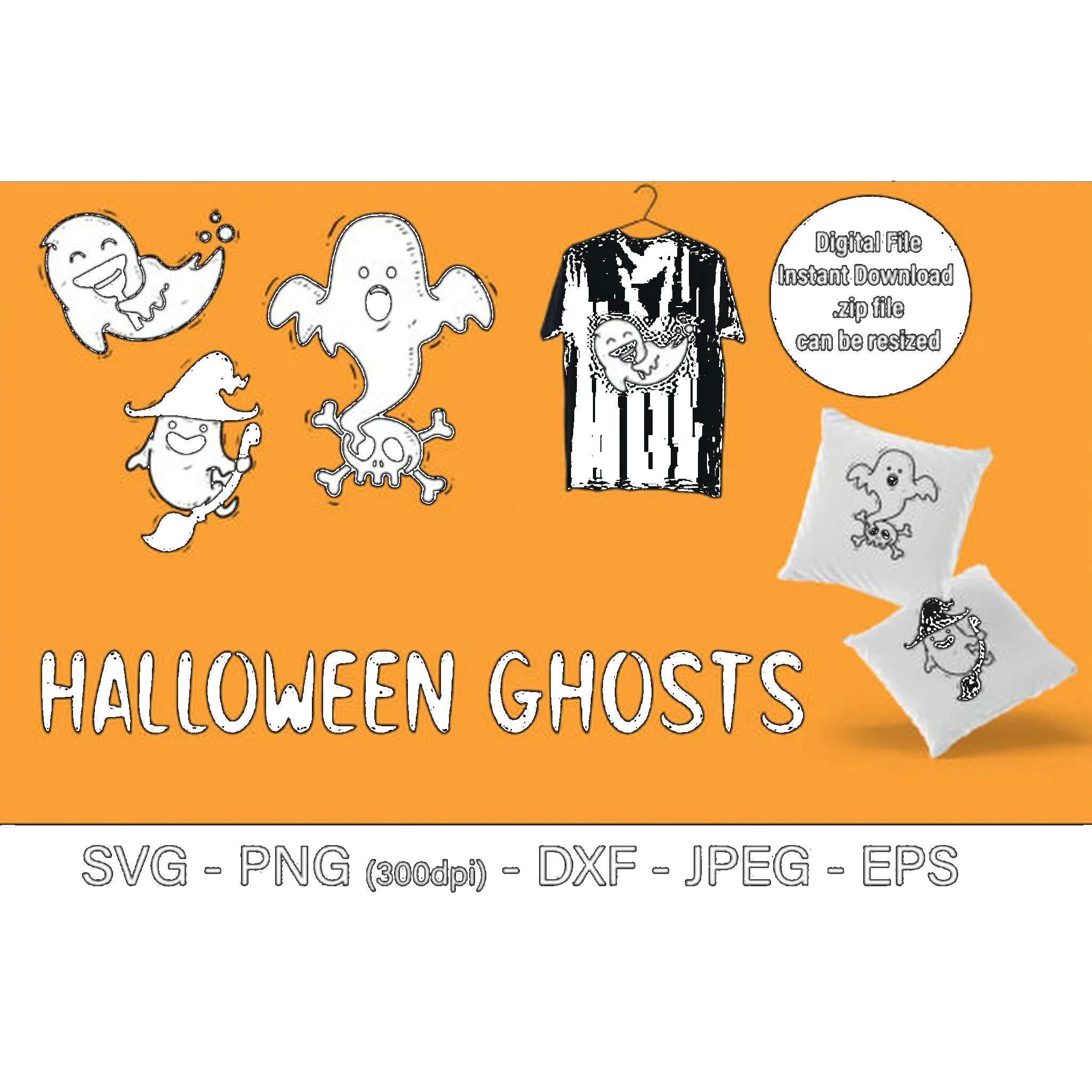 Halloween Ghost Faces SVG