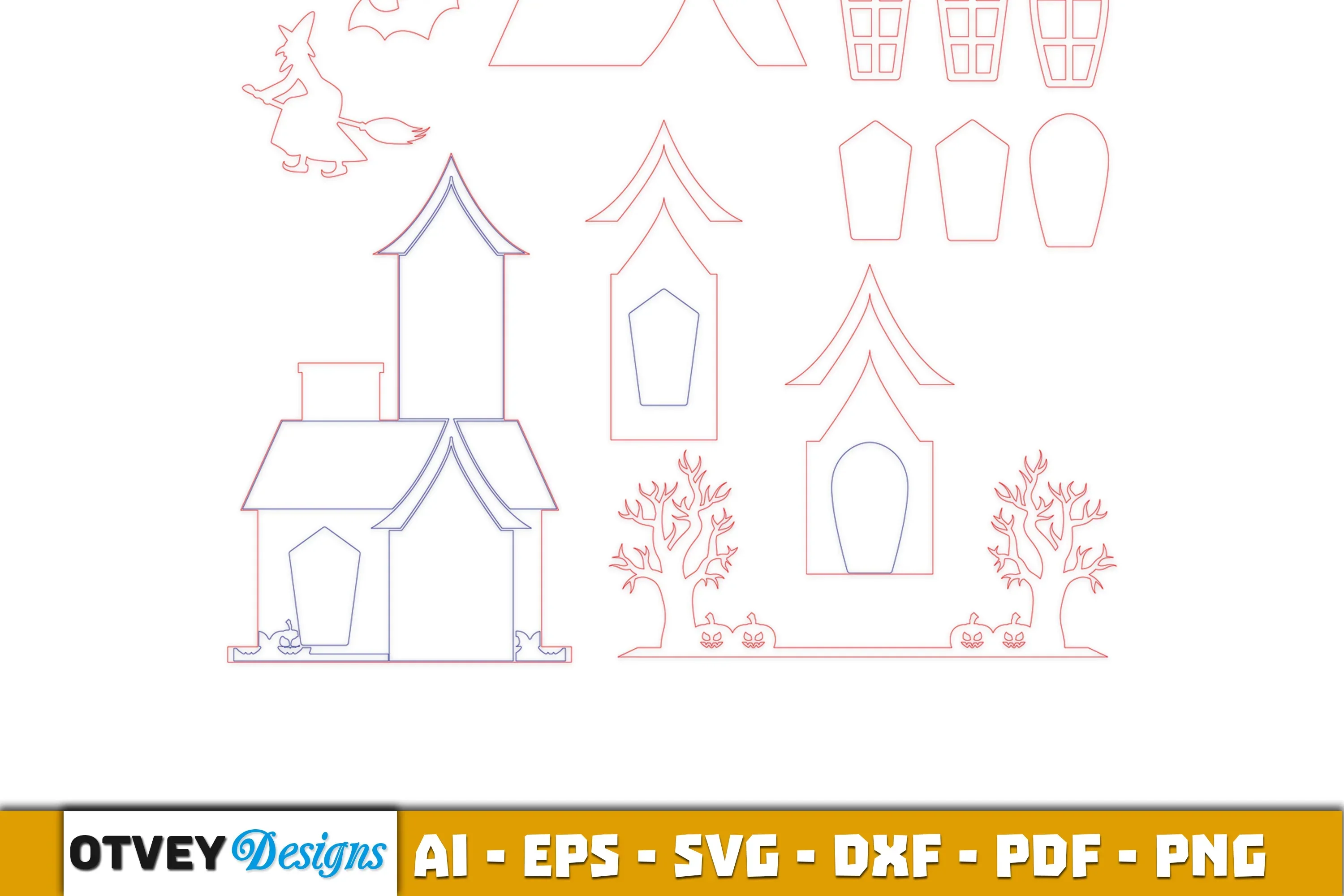 Halloween Home Decor Laser Cut SVG Bundle - Image 2