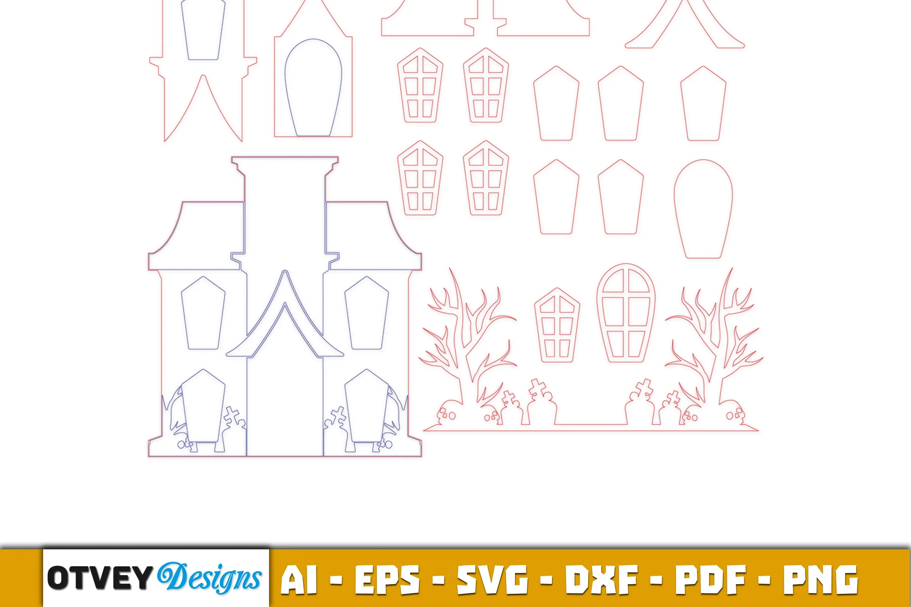 Halloween Home Decor Laser Cut SVG Bundle - Image 2