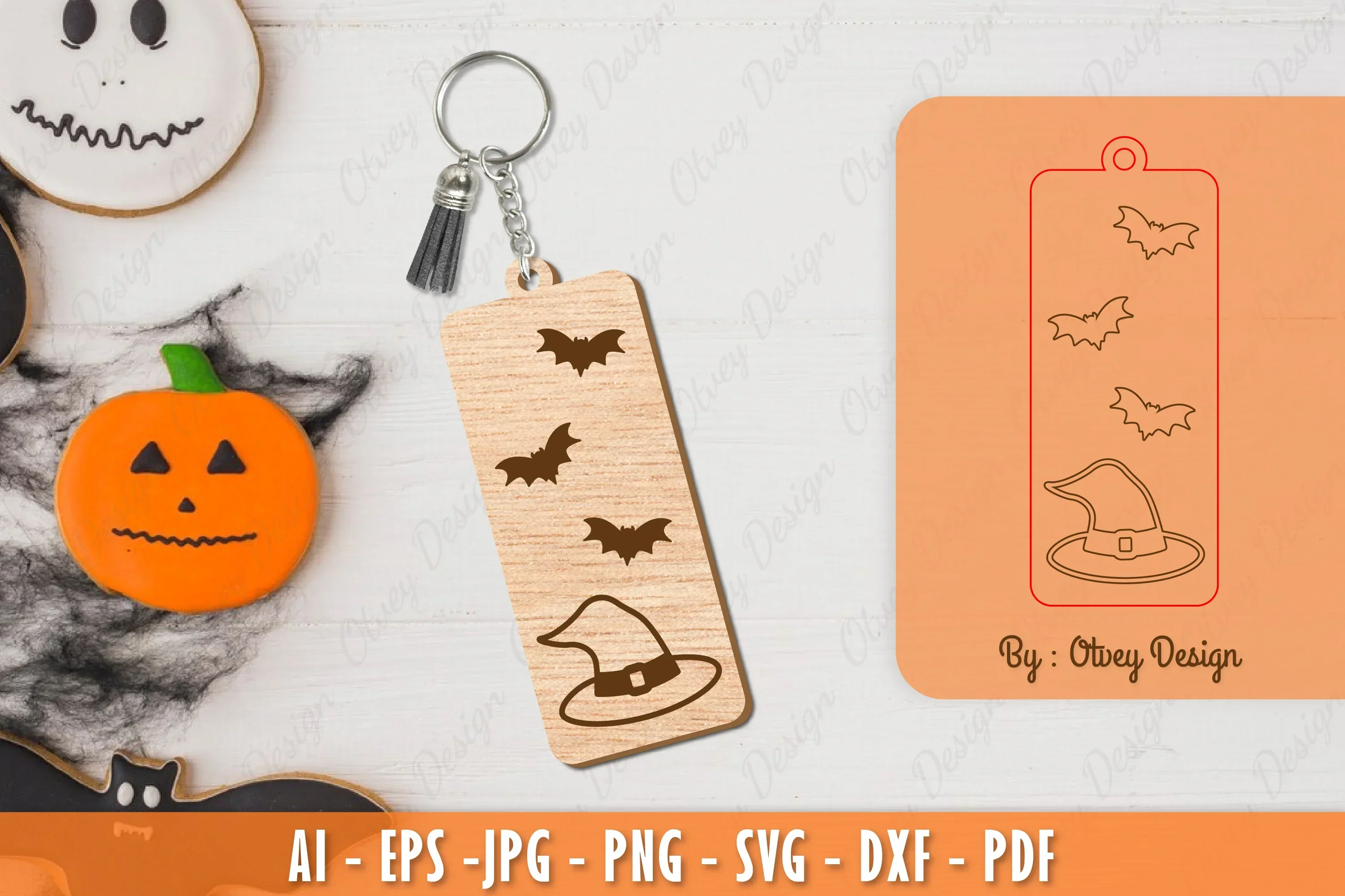 Halloween Keychain Laser Cut SVG Bundle