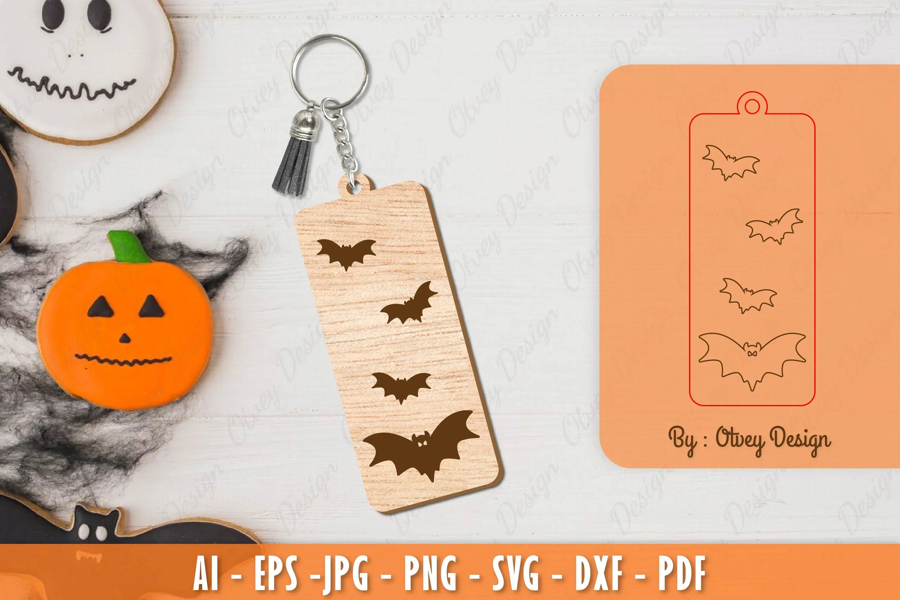 Halloween Keychain Laser Cut SVG Bundle