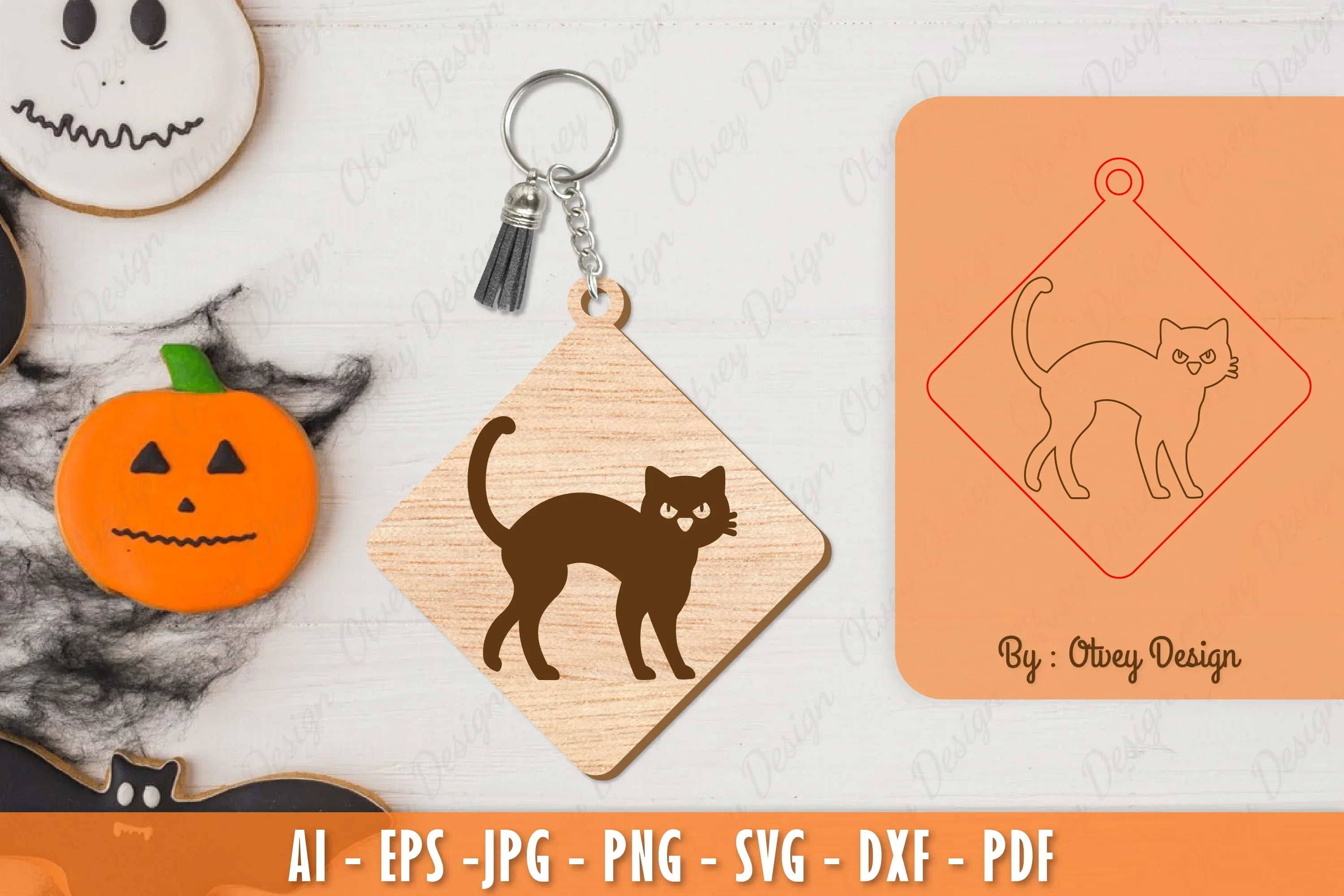 Halloween Keychain Laser Cut SVG Bundle