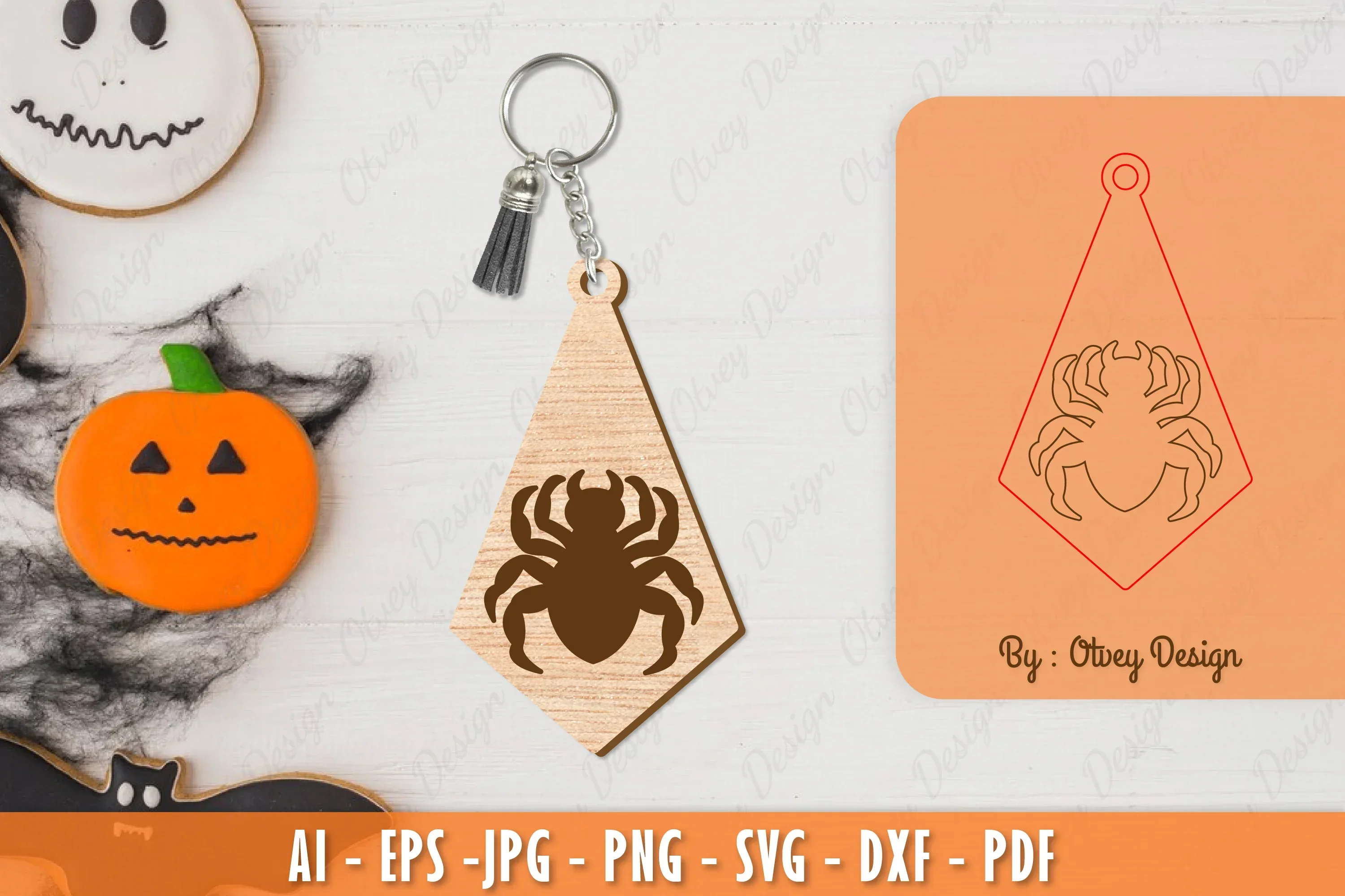 Halloween Keychain Laser Cut SVG Bundle