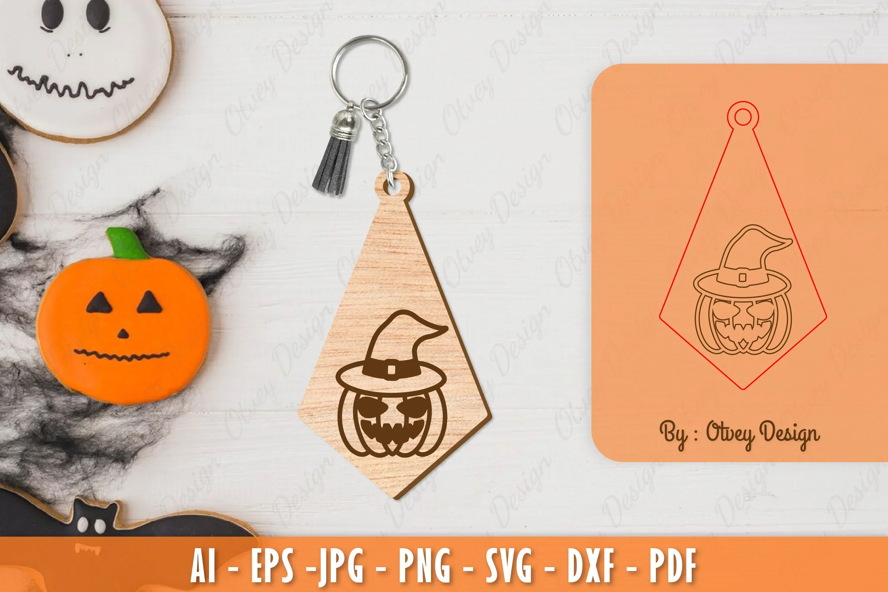 Halloween Keychain Laser Cut SVG Bundle