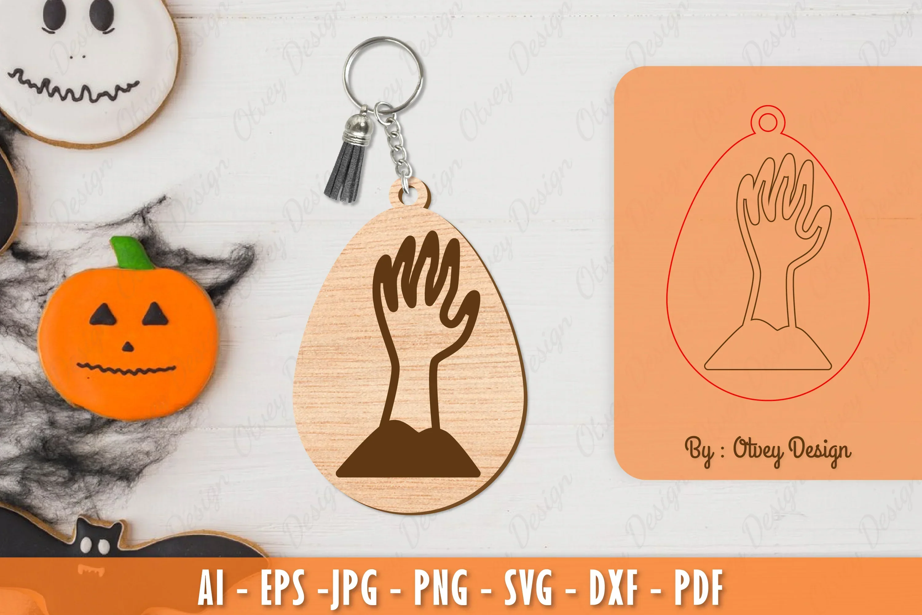 Halloween Keychain Laser Cut SVG Bundle