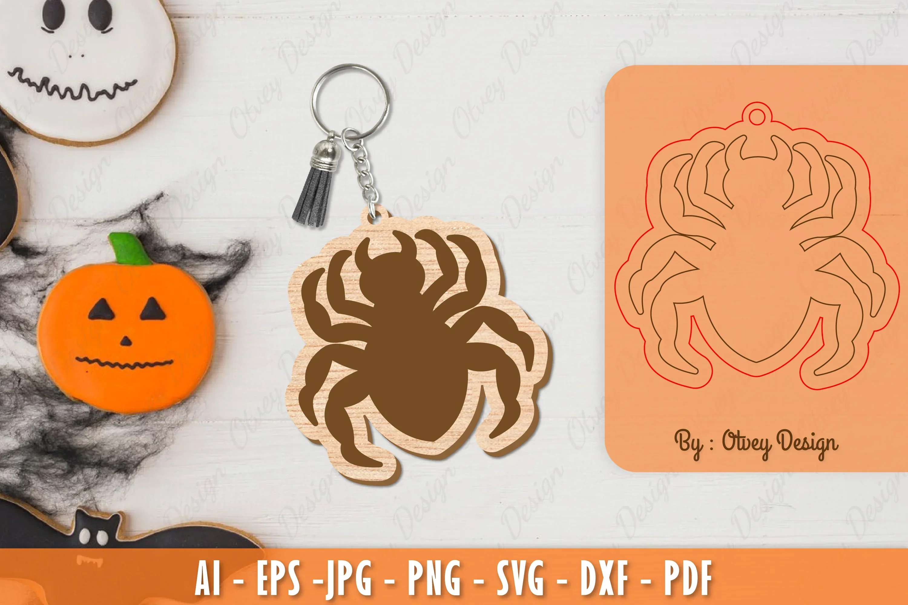 Halloween Keychain Laser Cut SVG Bundle