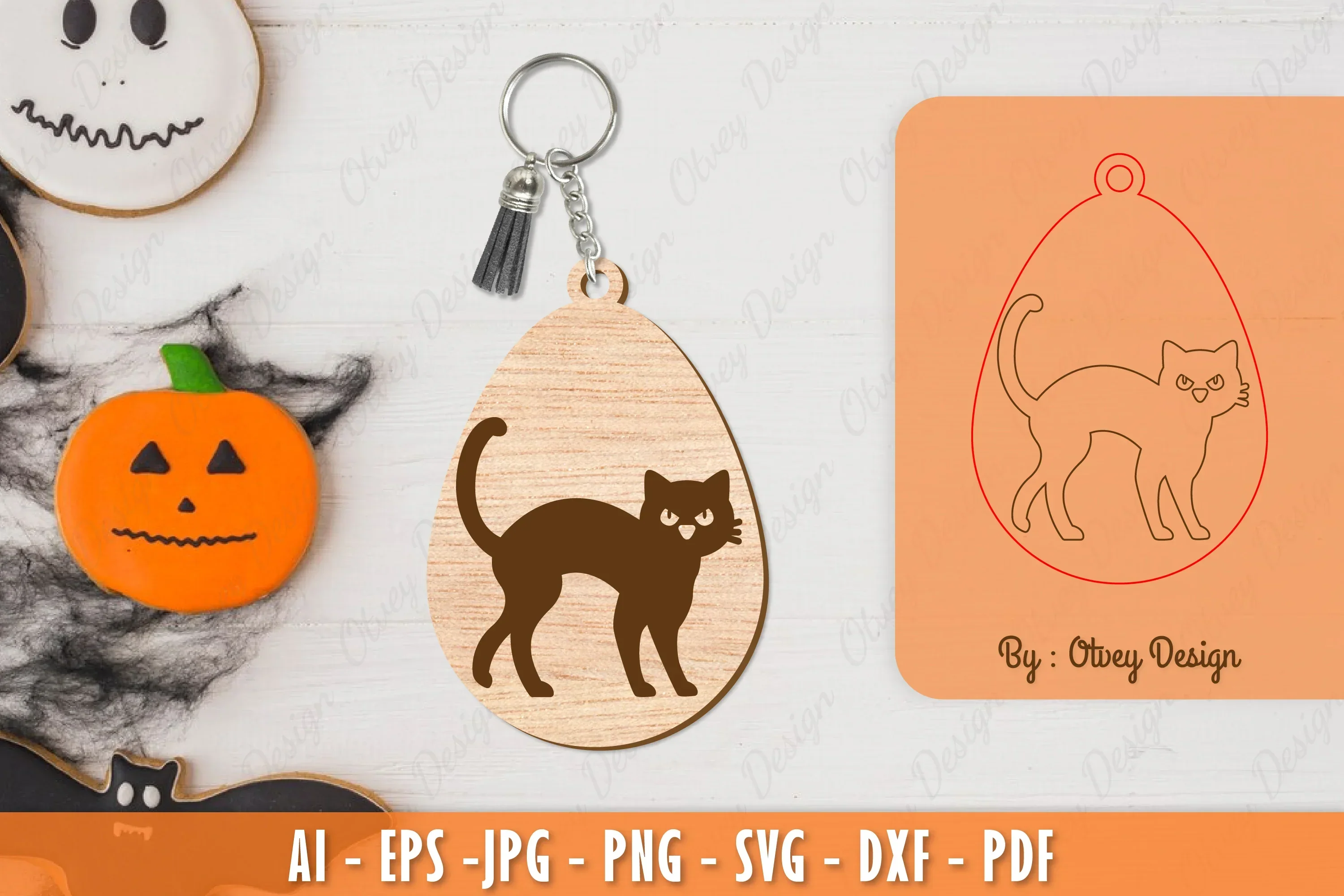 Halloween Keychain Laser Cut SVG Bundle