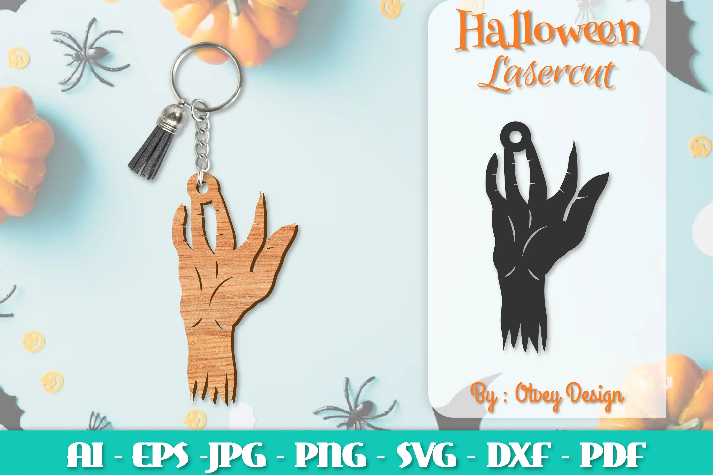 Halloween Keychain Lasercut SVG Bundle