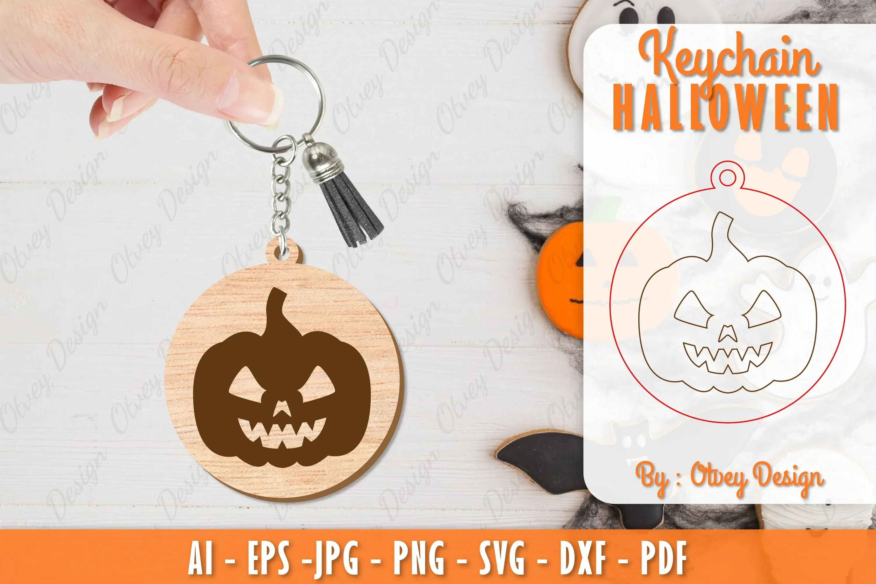 Halloween Keychain Lasercut SVG Bundle