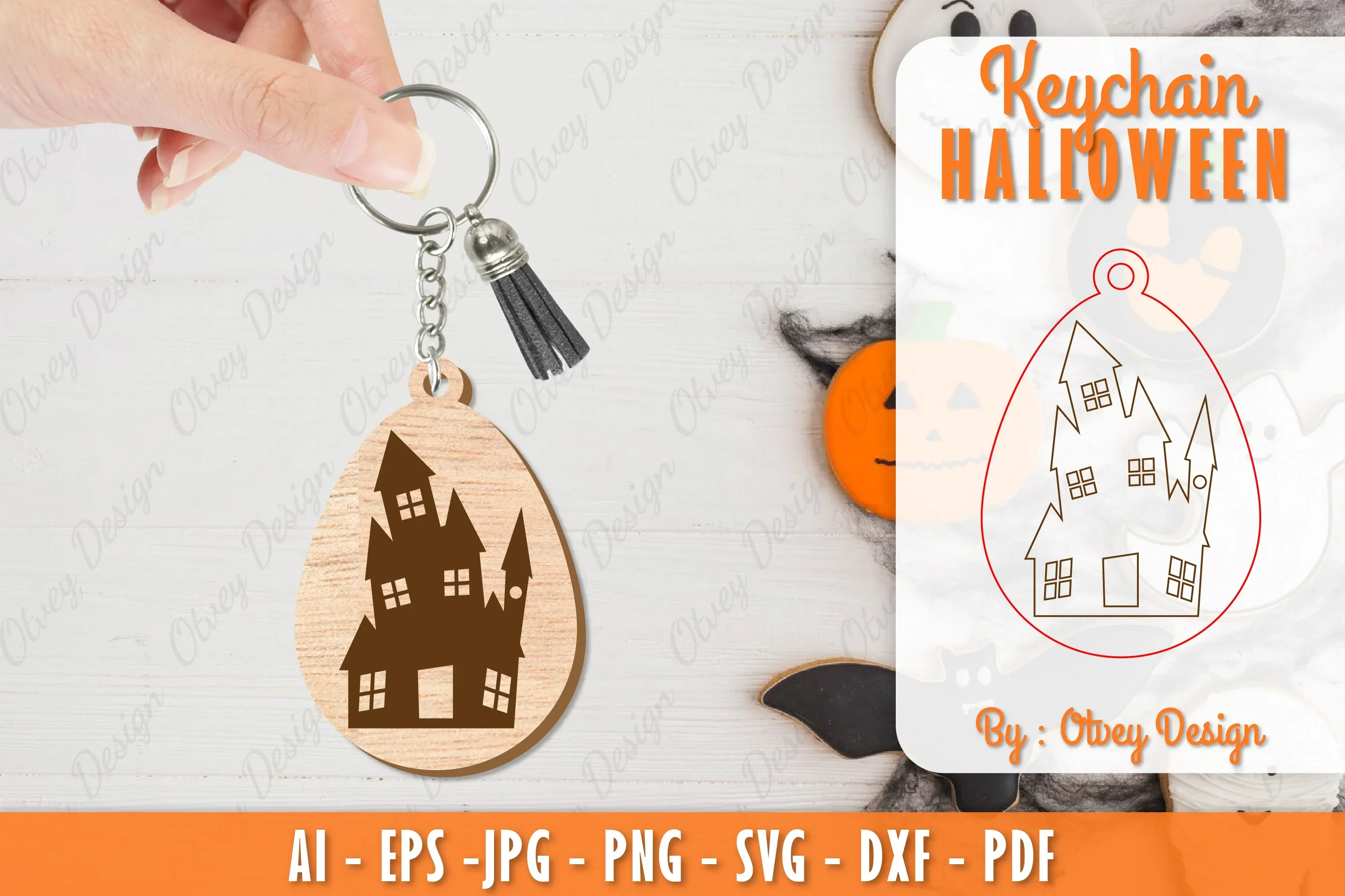 Halloween Keychain Lasercut SVG Bundle