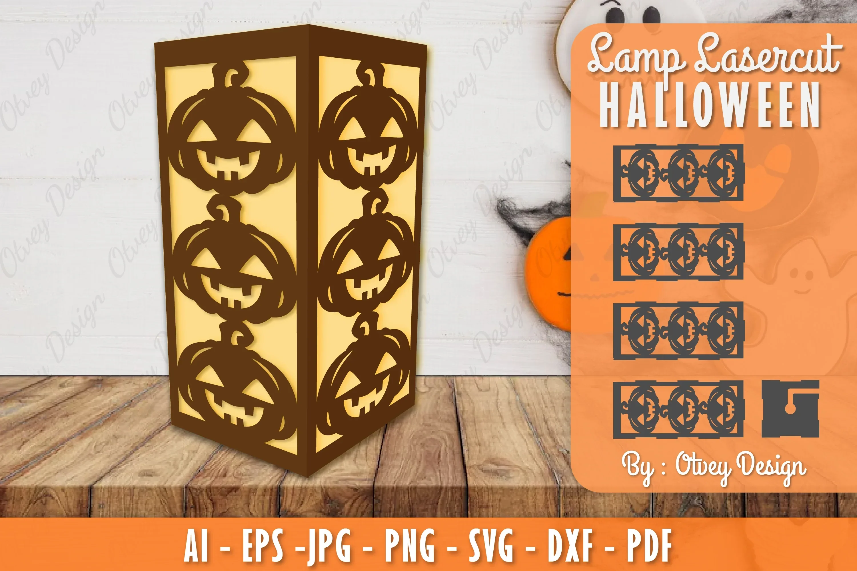 Halloween Lamp Lasercut SVG Bundle