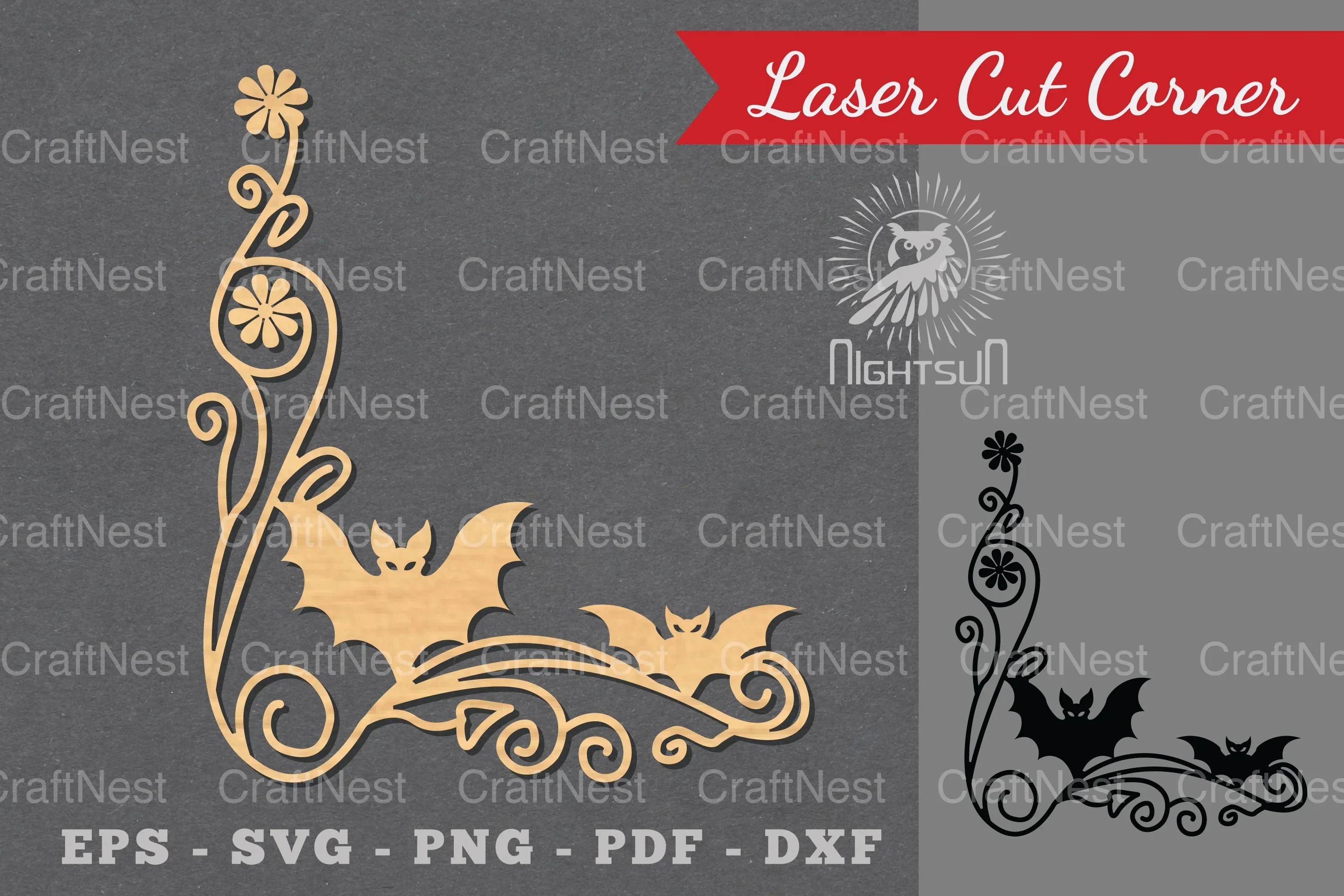 Halloween Laser Cut Corner Clipart Bundle