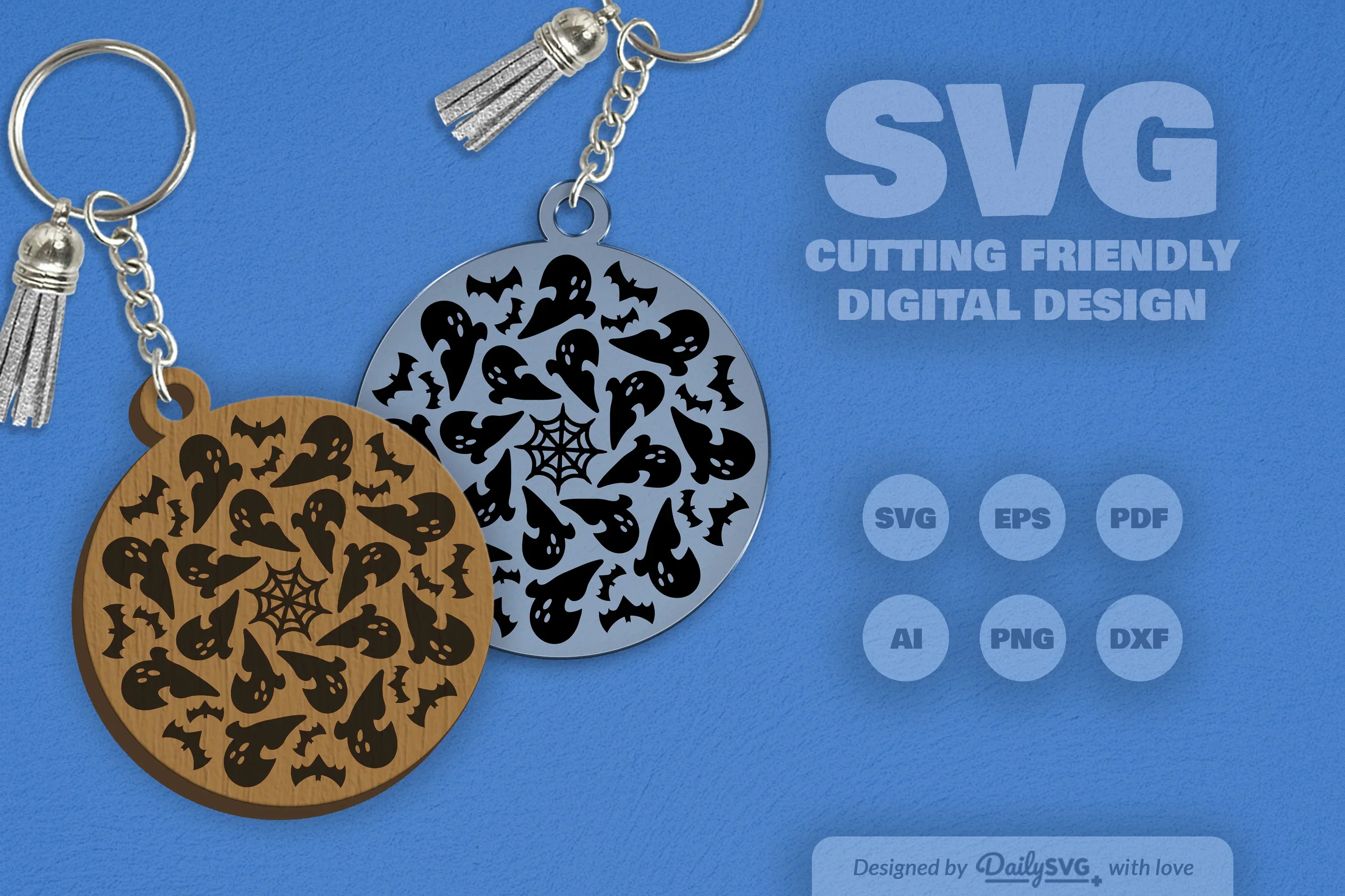 Halloween Mandala Keychain Clipart SVG Bundle - Image 4
