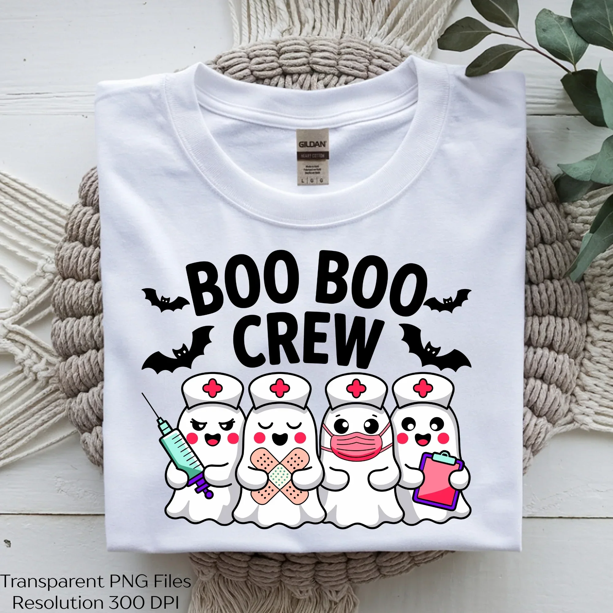 Halloween Nurse Ghost Boo Crew SVG Bundle