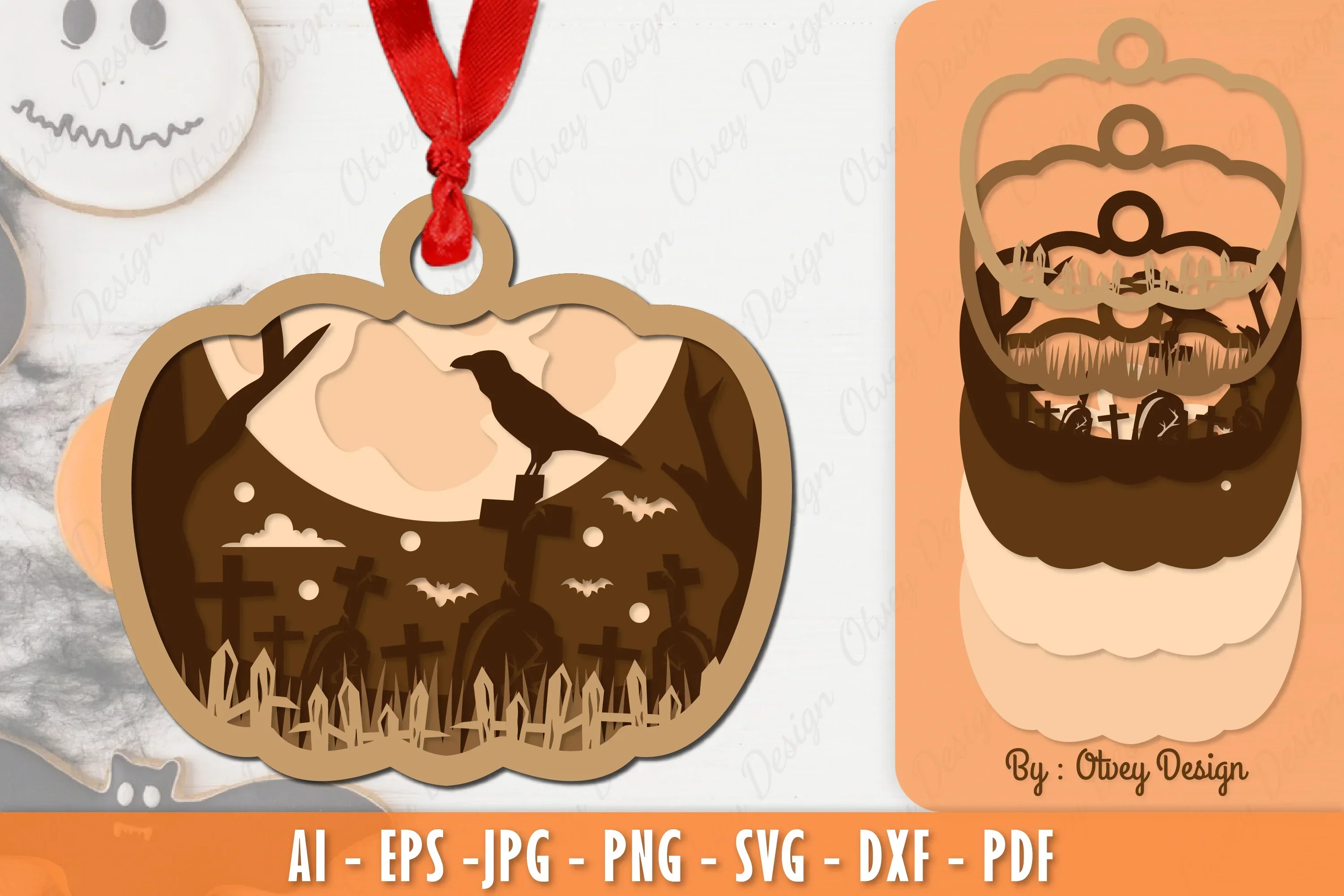 Halloween Ornament Lasercut SVG Bundle
