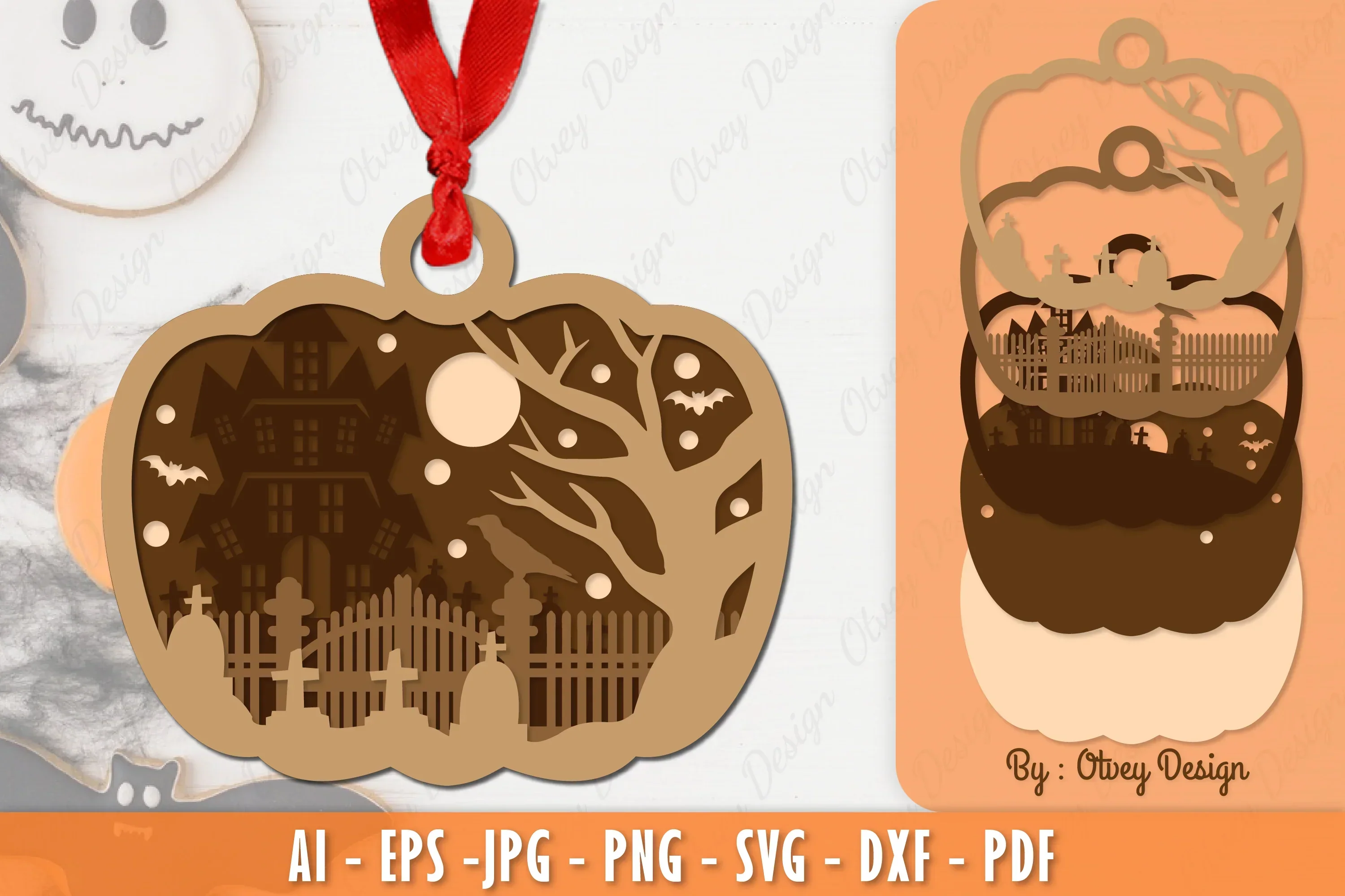 Halloween Ornament Lasercut SVG Bundle